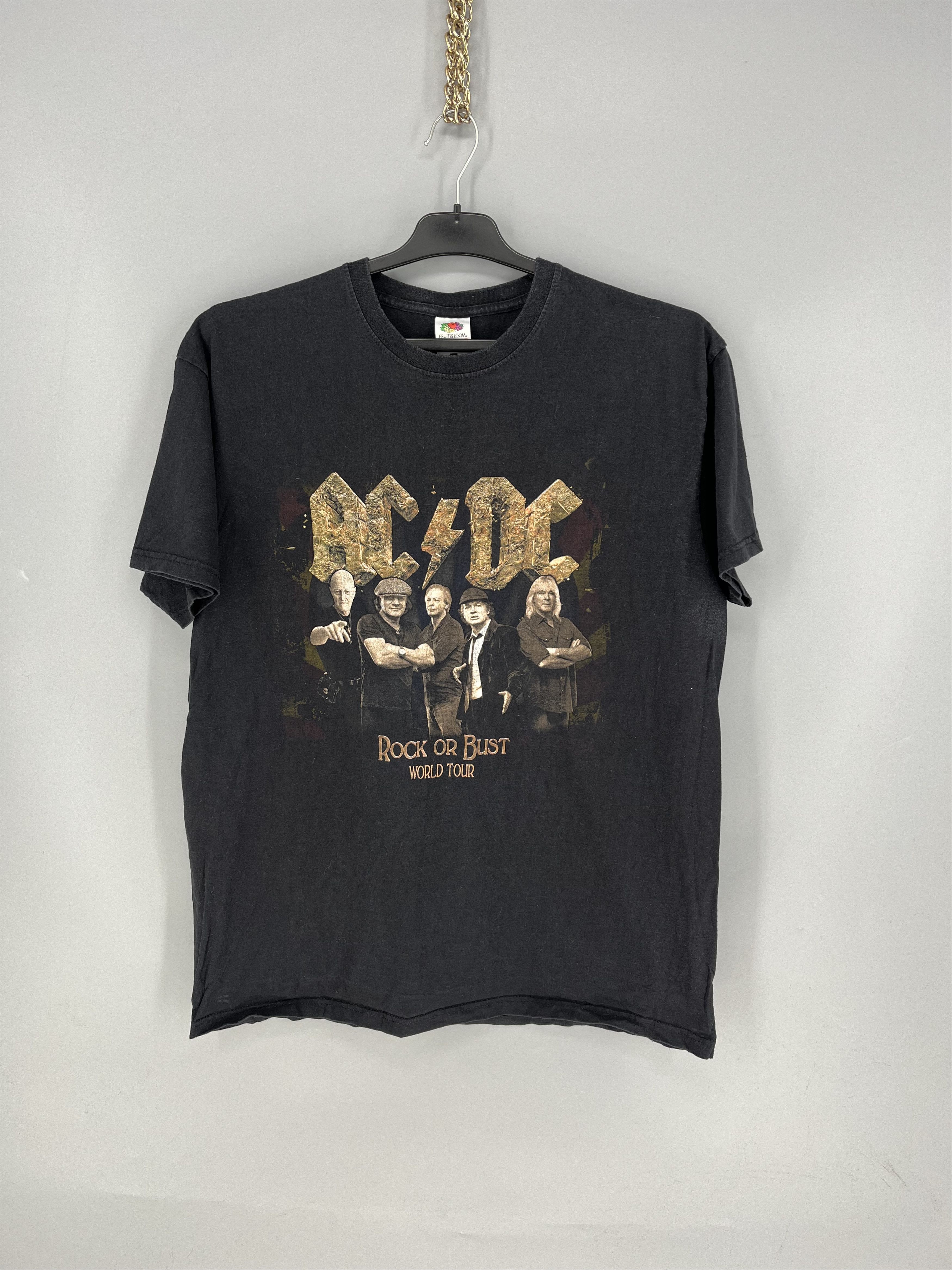 Vintage AC/DC Rock Or Bust World Tour Black Music Band T Shirt Size US L / EU 52-54 / 3 - 1 Thumbnail