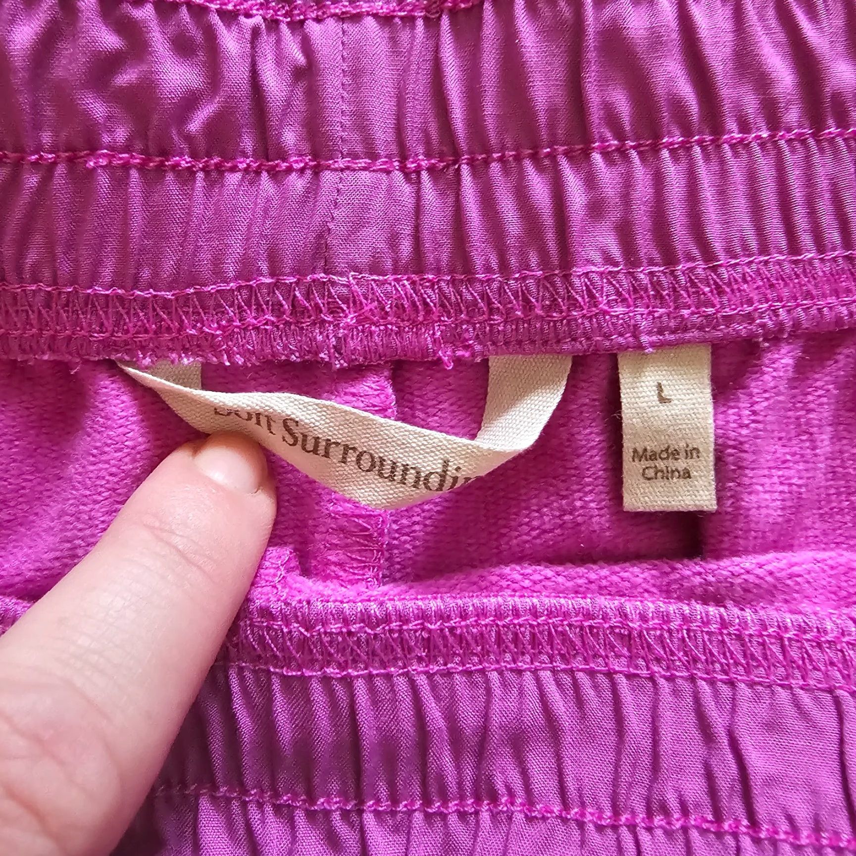 Soft Surroundings Soft Surroundings Pants Womens Large Purple Straight Leg Elastic Waist Casual Size 24" / US 00 / IT 34 - 3 Thumbnail