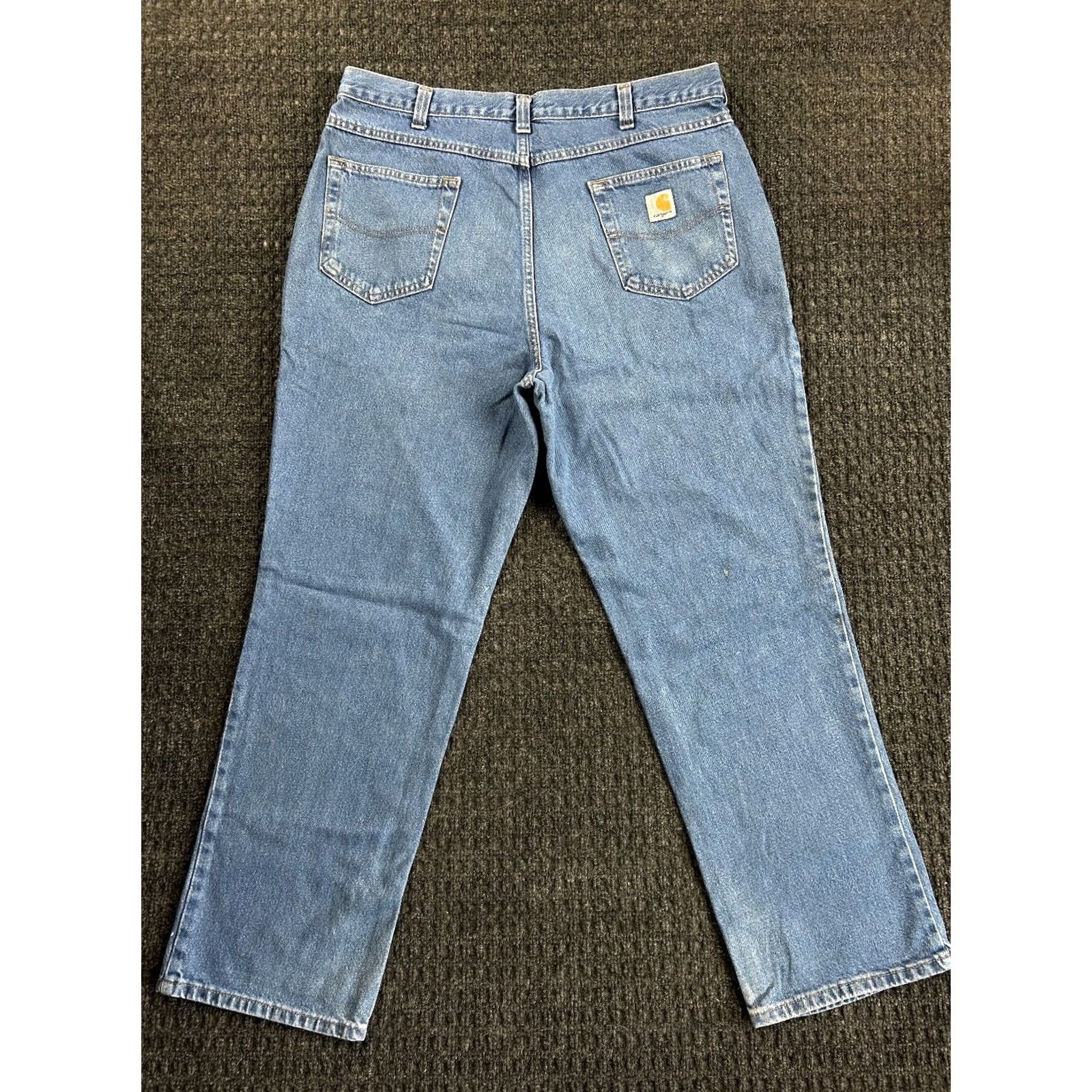 Carhartt VINTAGE Carhartt Jeans Relaxed Fit 38 x 30 Denim Blue 90s Grunge Logo 5-Pocket Mens Jeans Size US 38 / EU 54 - 2 Thumbnail