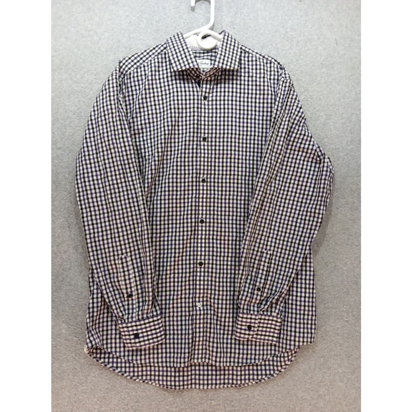 Robert Graham Robert Graham Shirt Mens 44 Purple Black Plaid Long Sleeve Flip Cuff Button-Up Casual Party/Cocktail Travel Size US XXL / EU 58 / 5 - 2 Thumbnail