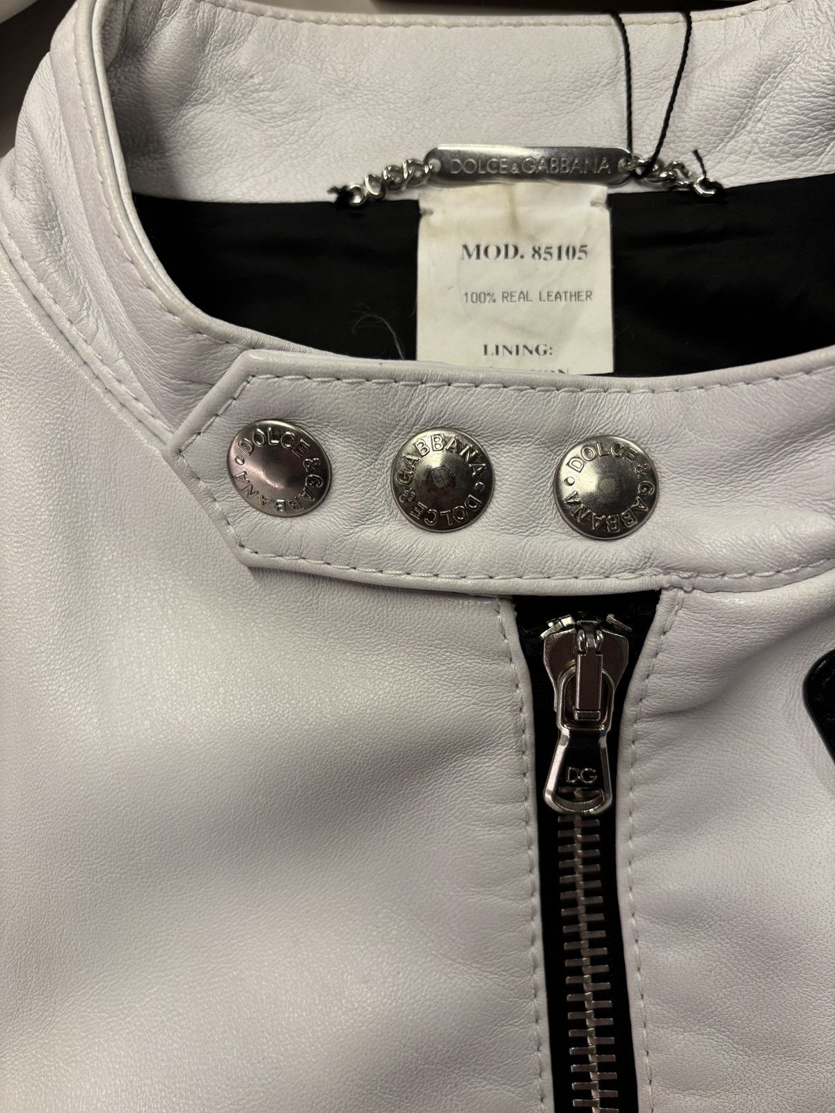 Dolce & Gabbana Dolce & Gabbana Moto Leather Jacket Size L / US 10 / IT 46 - 10 Thumbnail