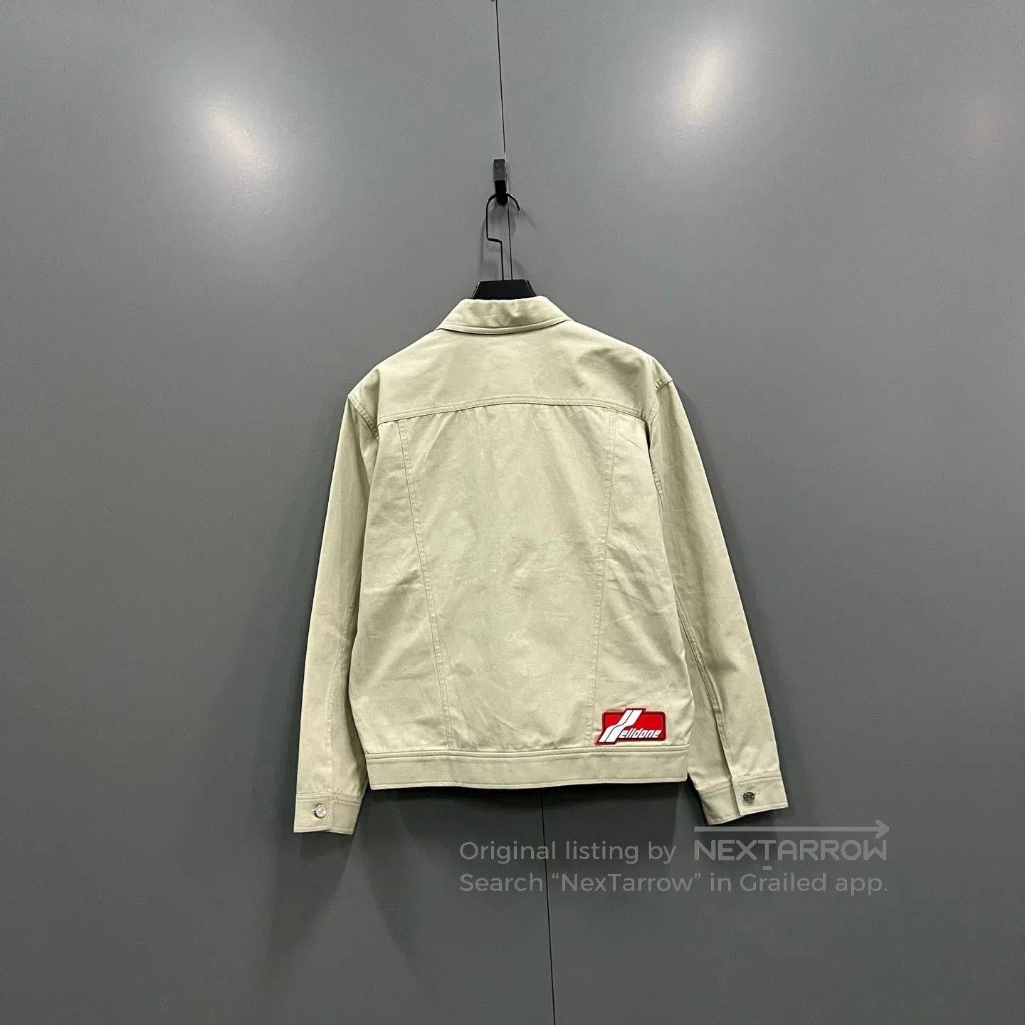WE11DONE geometric print denim jacket in beige. Size US XS / EU 42 / 0 - 2 Thumbnail