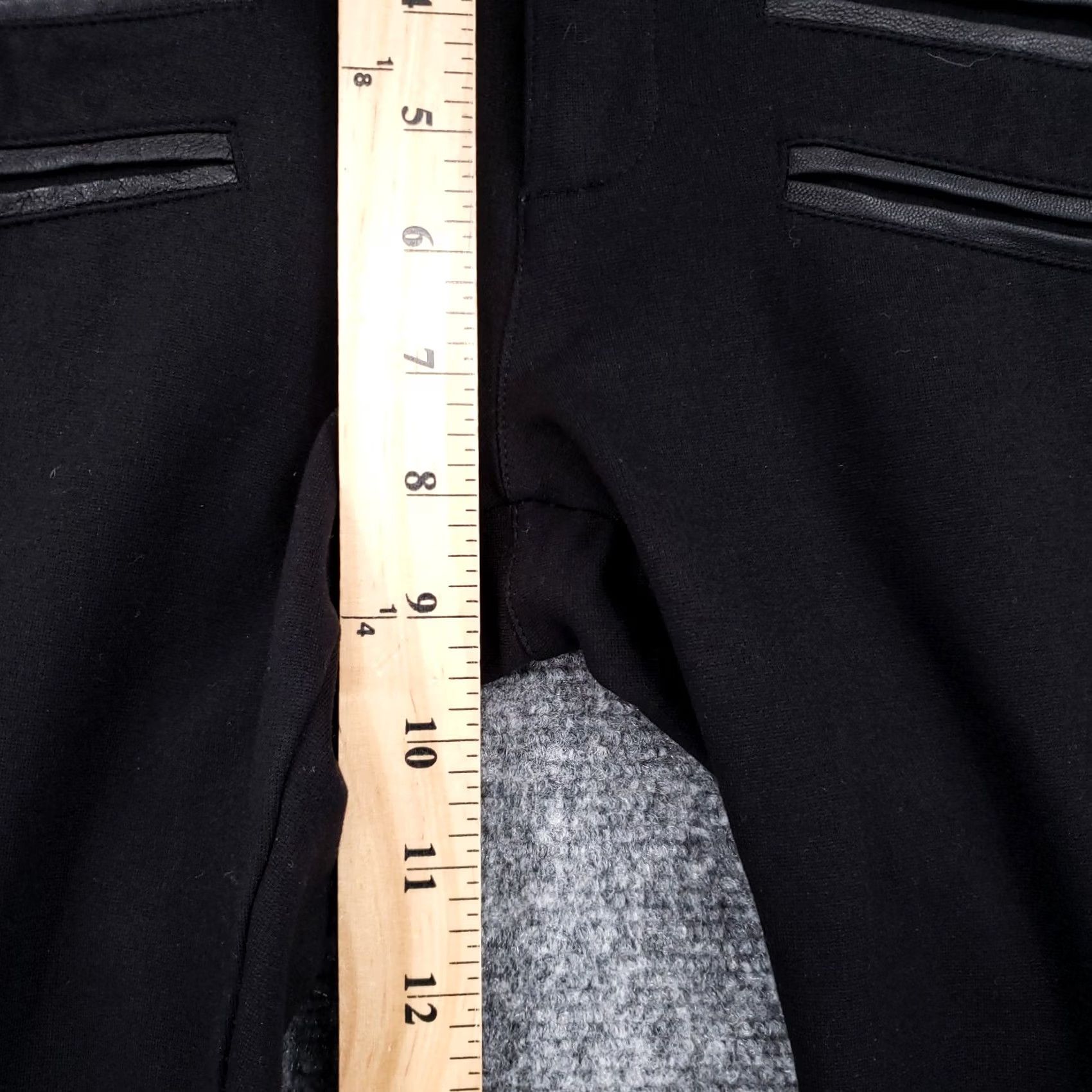 Paige Paige Pants Womens Black Mid Rise Ponte Stretch Ankle Leather Trim 28 Size 28" / US 6 / IT 42 - 6 Thumbnail