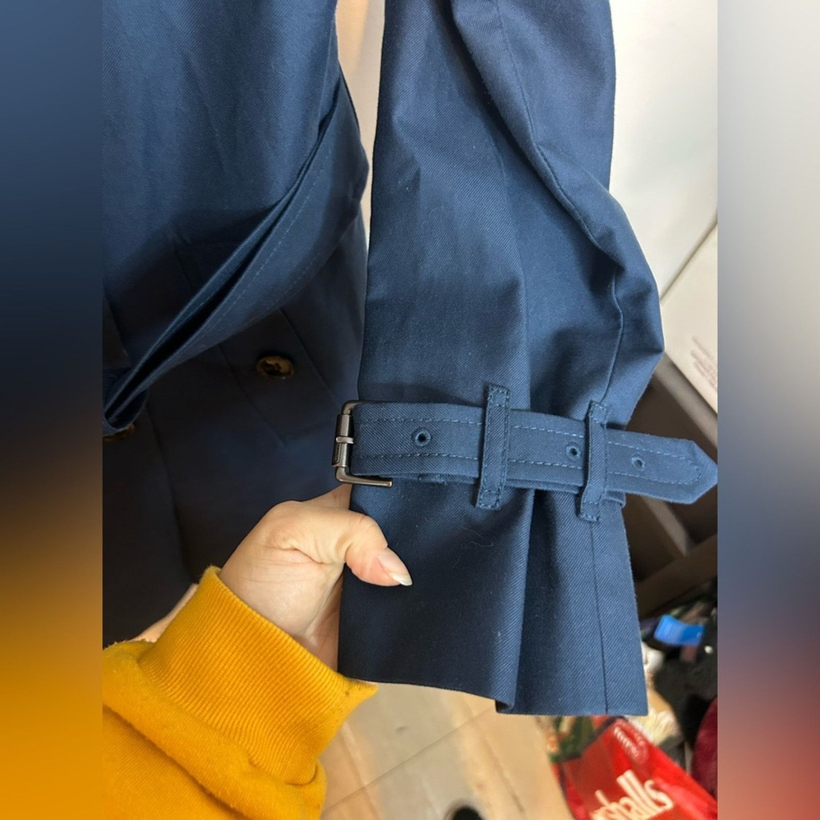 Coach Coach Navy Blue Double Breasted Trench Coat Size L / US 10 / IT 46 - 6 Thumbnail