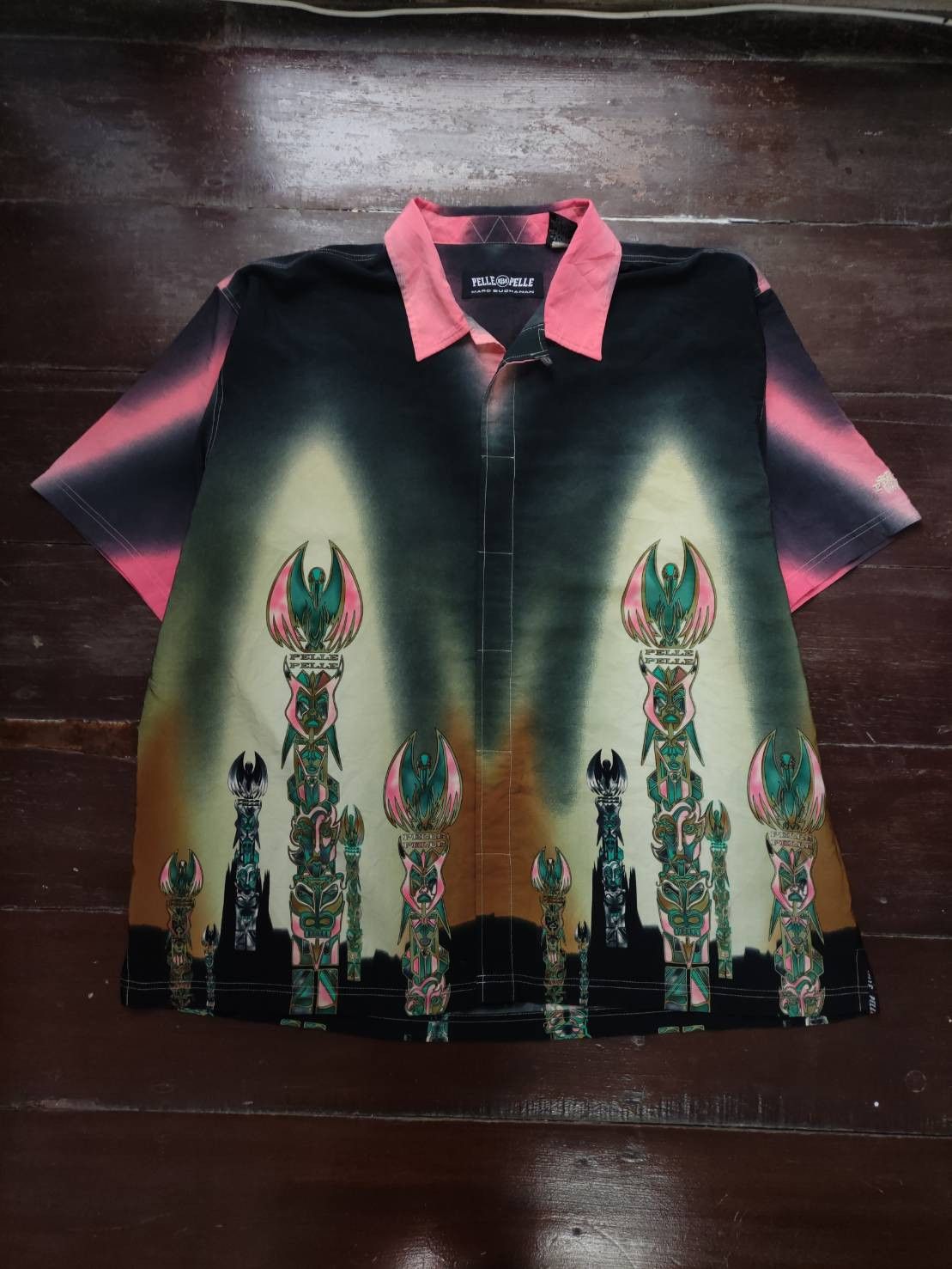 Pelle Pelle Vtg 90's Marc Buchanan Pelle Pelle " Totem Pole " Gradient Size US XXL / EU 58 / 5 - 1 Thumbnail