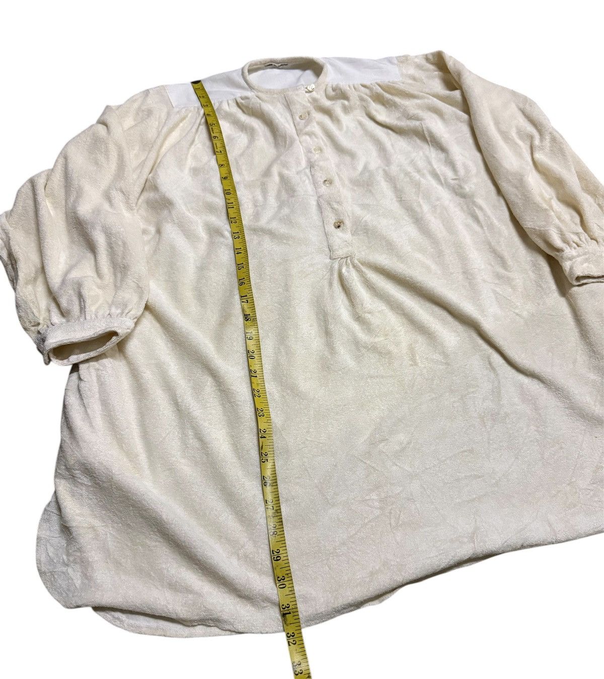 Comme des Garcons Comme des Garcons Cream-colored Shirt Dress Long Sleeves Size L / US 10 / IT 46 - 6 Thumbnail