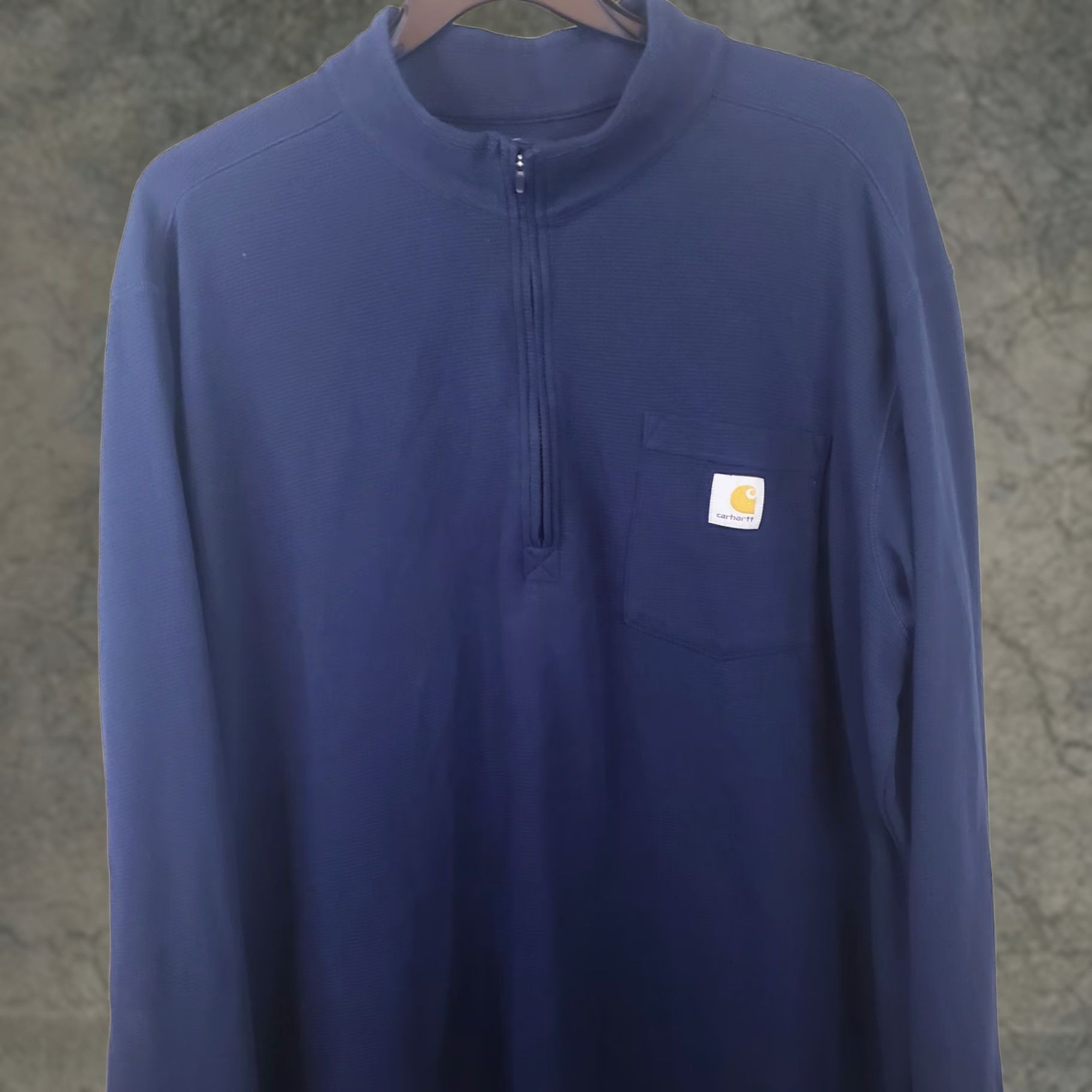 Carhartt Carhartt Sweatshirt 1/4 Zip Pullover Mens 2XLT Navy Logo Solid Relaxed Big & Tall Size US XXL / EU 58 / 5 - 1 Thumbnail