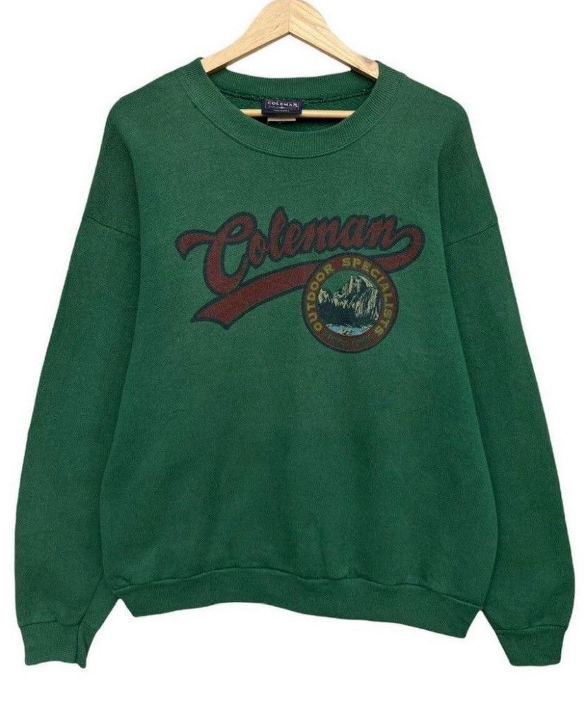 Coleman Vintage 90s Coleman Spellout Logo Green Crewneck Sweatshirt Size US L / EU 52-54 / 3 - 1 Thumbnail