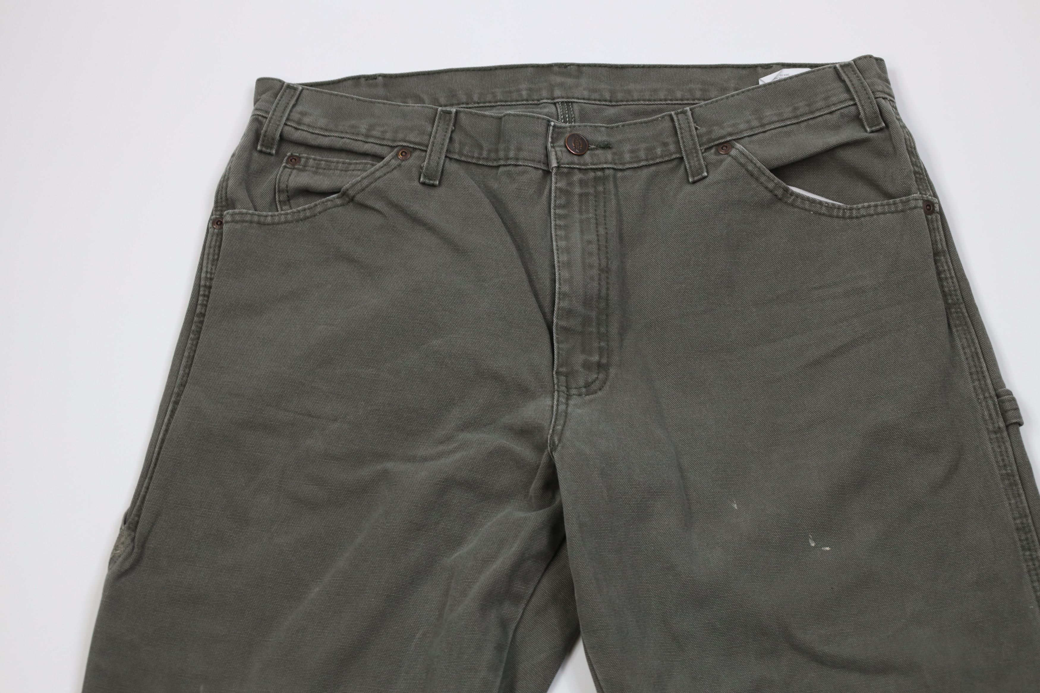 Dickies Vintage Y2K Dickies Wide Leg Canvas Dungaree Pants Green Size US 36 / EU 52 - 2 Thumbnail