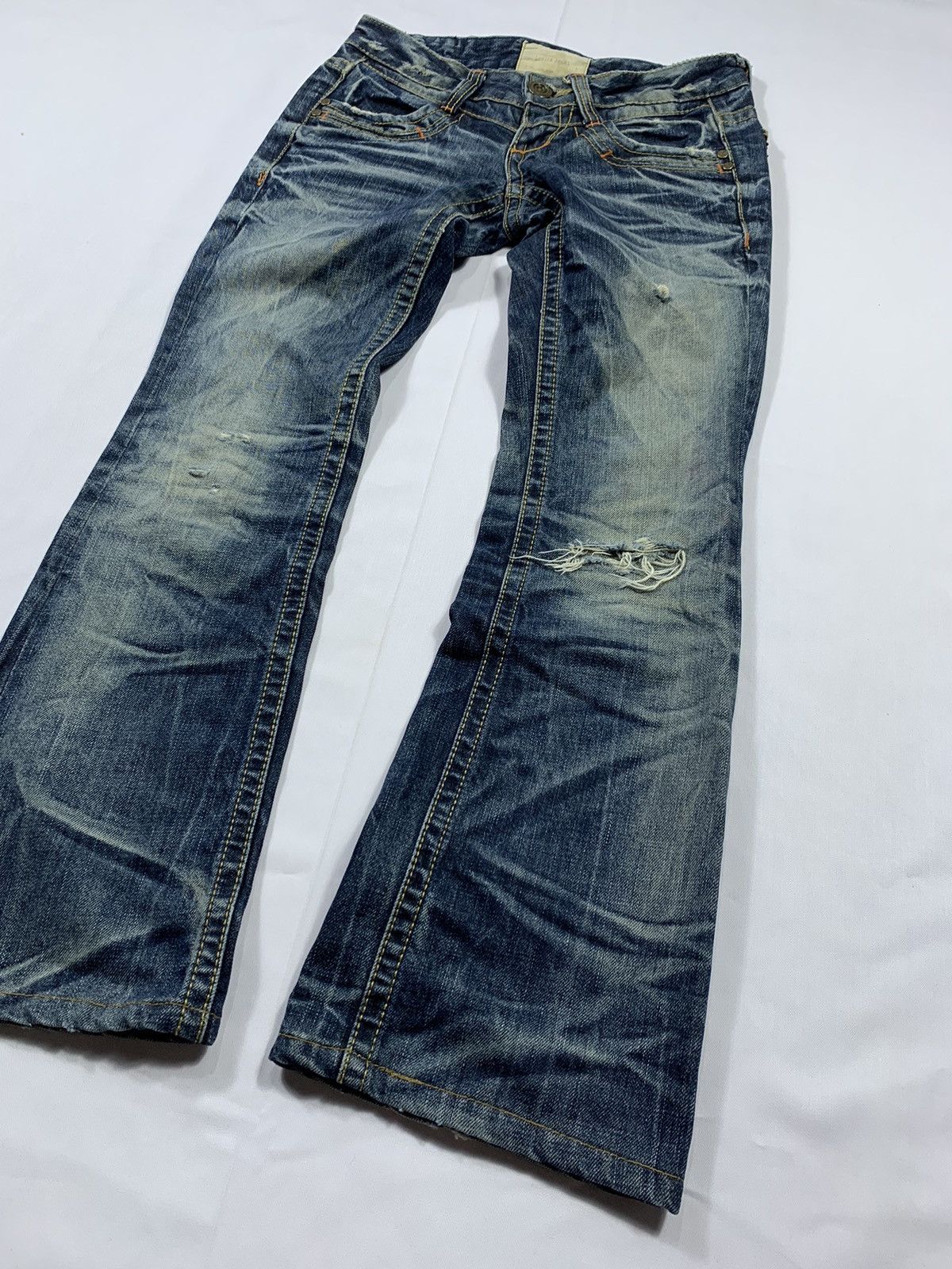 Other Sick Lolita Jeans Distressed Flared Denim pants Size US 27 - 3 Thumbnail
