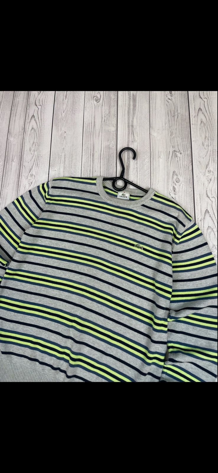 Lacoste Vintage striped Lacoste sweater size XL logo Size US XL / EU 56 / 4 - 3 Thumbnail