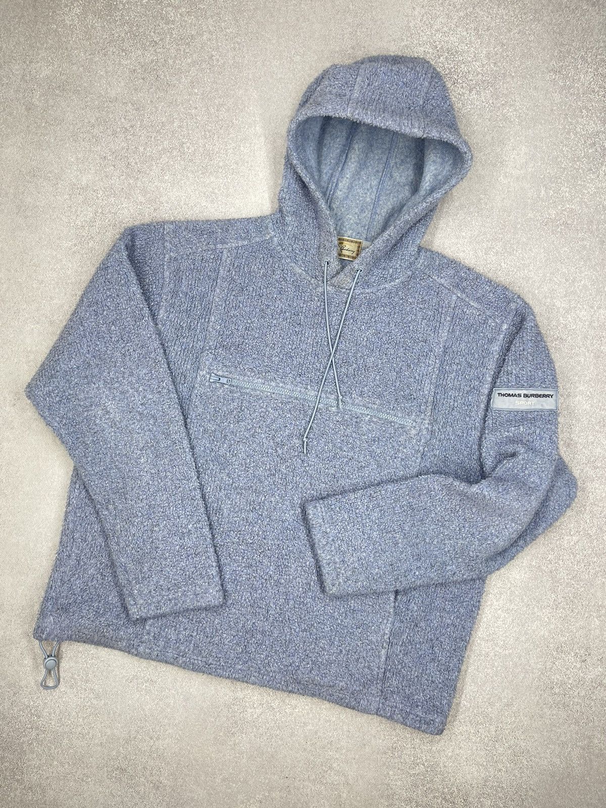 Vintage Women Thomas Burberry Sport Fleece Anorak Hoodie Blue Y2K Grailed