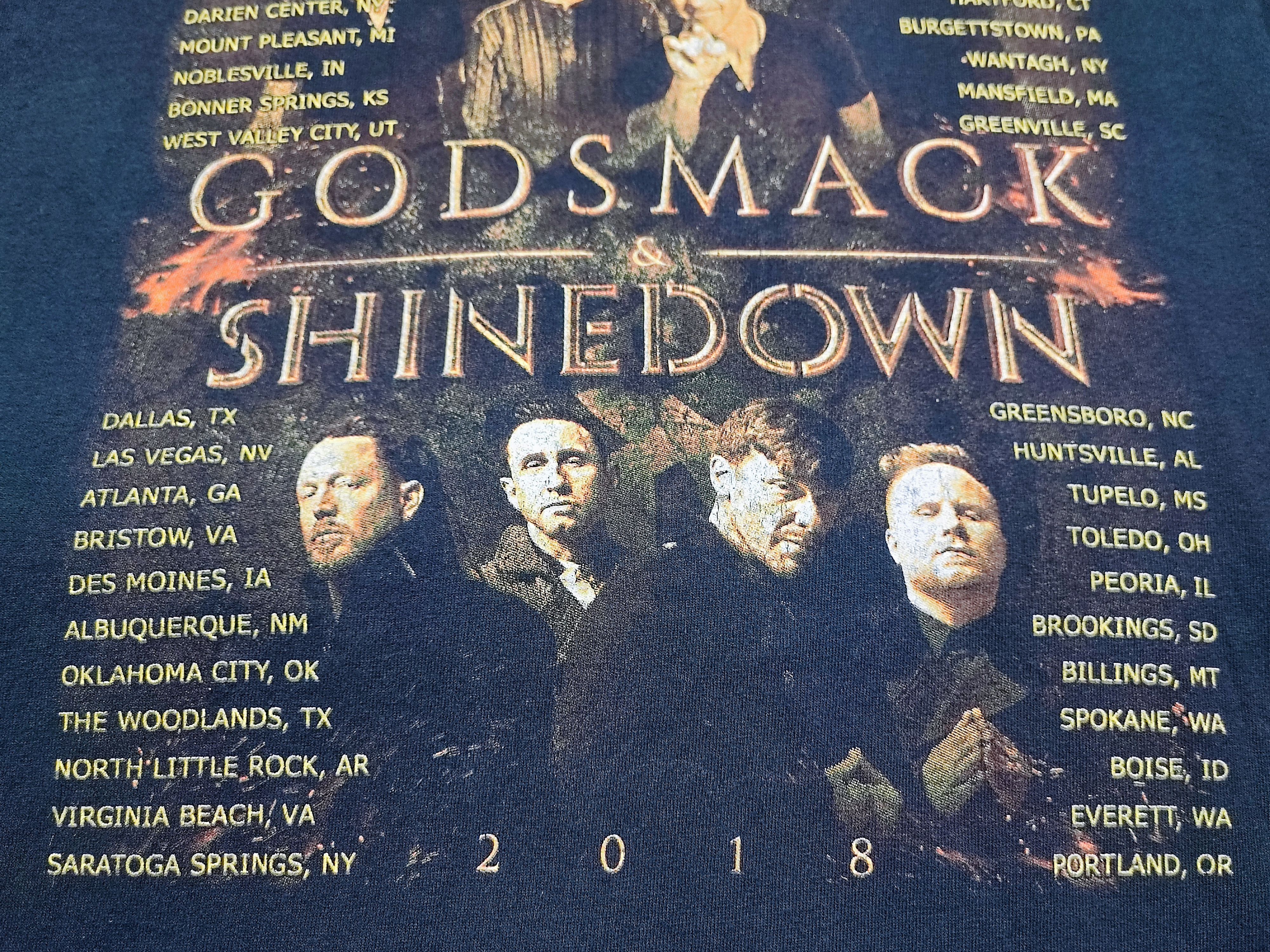 Band Tees × Rap Tees × Vintage Shinedown Godsmack Band Tshirt Size US M / EU 48-50 / 2 - 12 Thumbnail