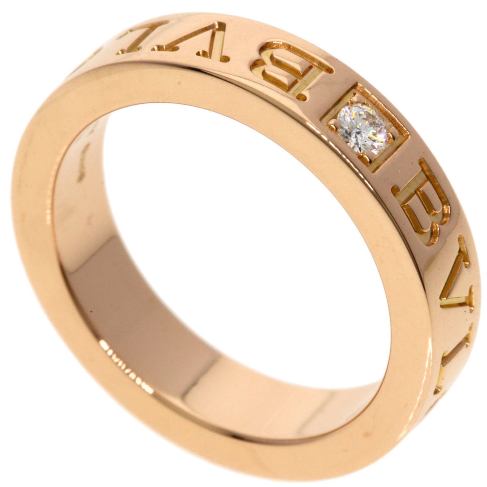 Bvlgari Bulgari Double Logo 1P Diamond Ring 18K Pink Gold Women's BVLGARI Size ONE SIZE - 1 Thumbnail