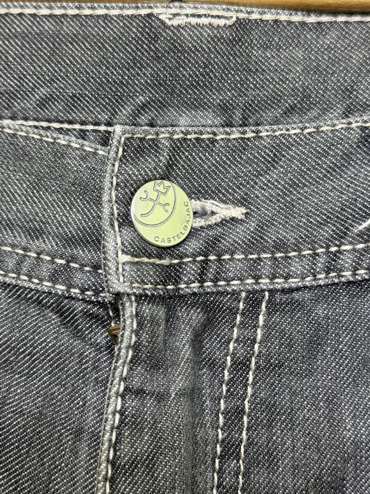 Jean Charles De Castelbajac Castelbajac Embroidered Back Pocket Denim Y2K Straight Fit Size US 33 - 9 Thumbnail