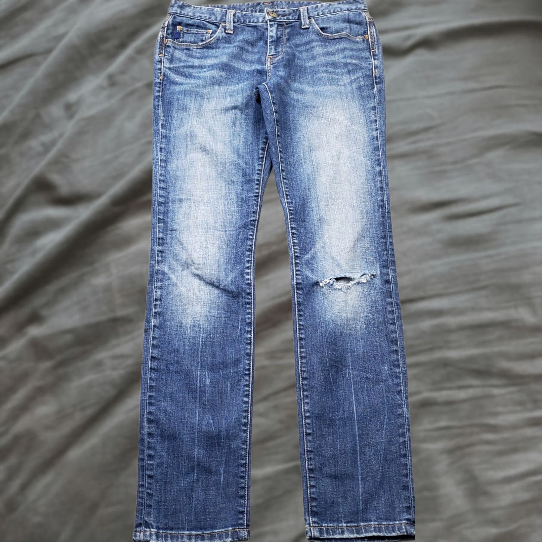 Banana Republic Banana Republic Womens 27P Blue Denim Skinny Jeans 5-Pocket Regular Stretch Distressed Vintage: No Streetwear Size 27" / US 4 / IT 40 - 1 Thumbnail
