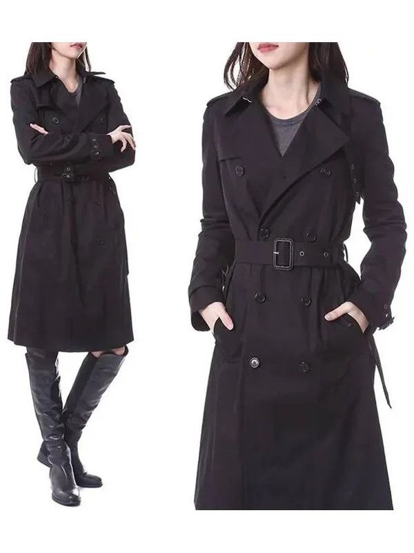 Saint Laurent Paris o1s1wg111124 Trench Coat in Gabardine in Black Size XS / US 0-2 / IT 36-38 - 2 Thumbnail