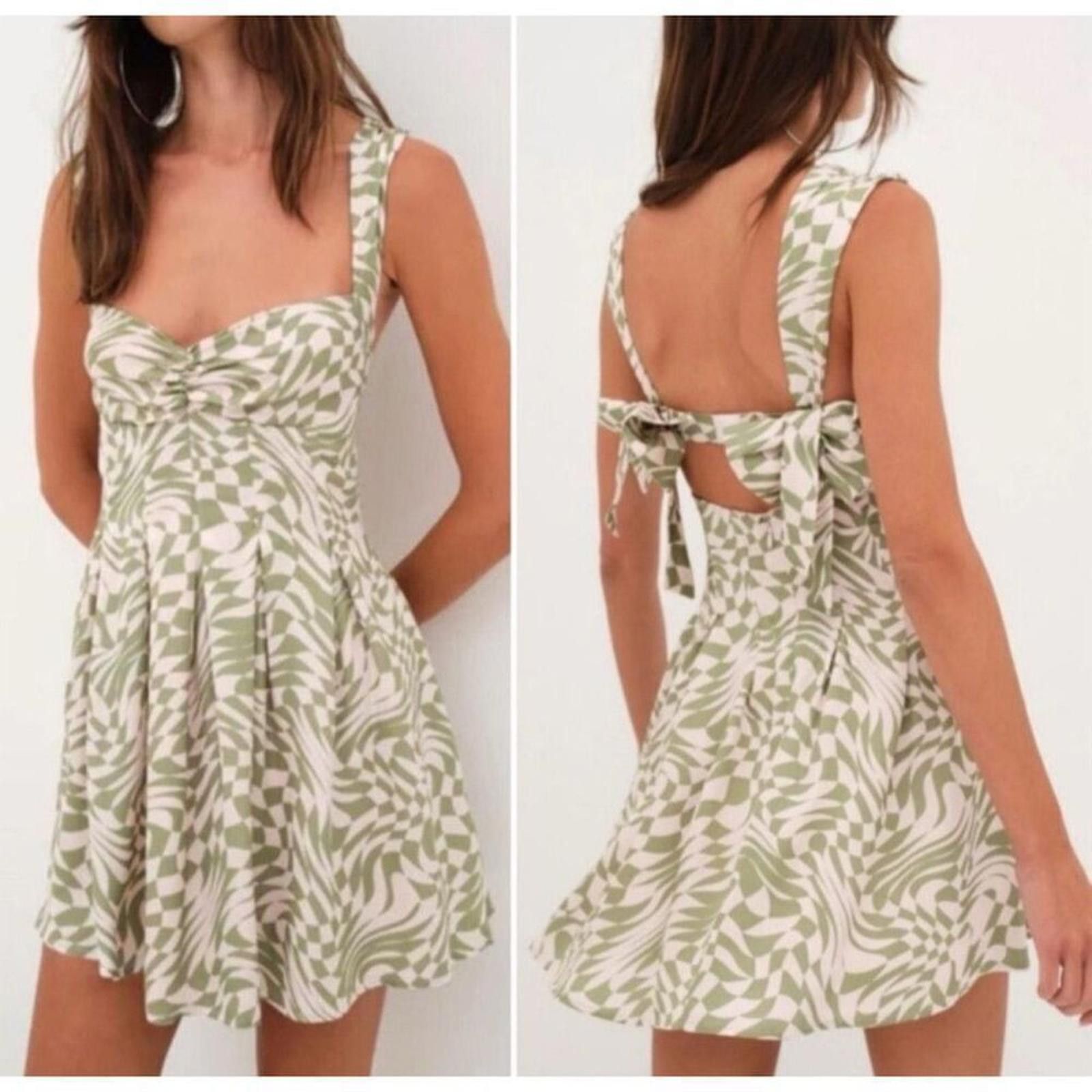 Other For Love and Lemons Women's L Green Leaf Print Mini Dress L Size L / US 10 / IT 46 - 1 Thumbnail