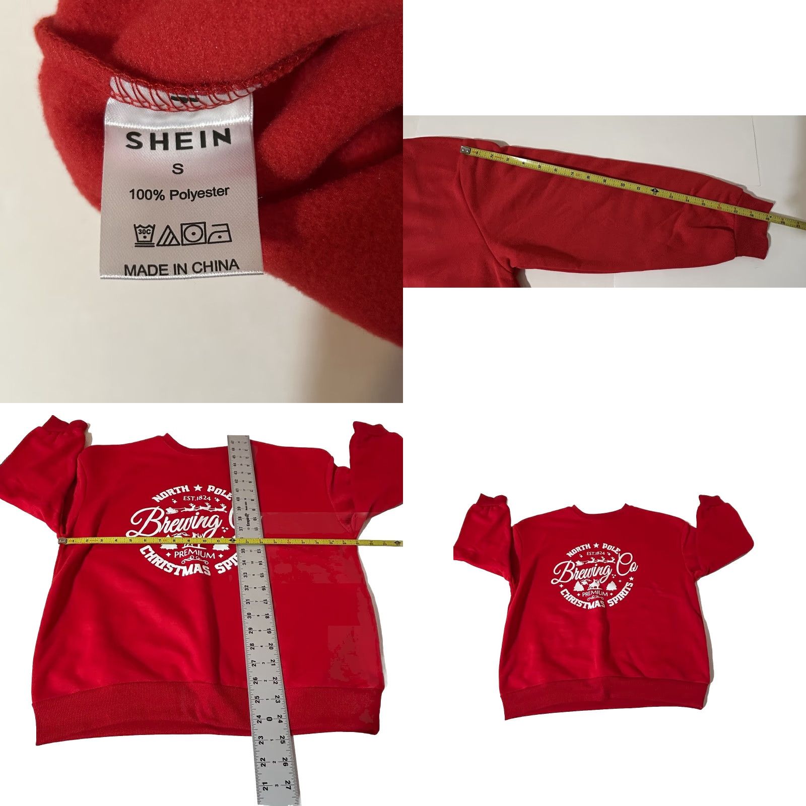 Shein SHEIN Red Christmas Sweater Crew Neck Women Small North Pole Brewing Pullover Knit Gift Holiday Pattern Christmas Womens Short Description NC Size S / US 4 / IT 40 - 8 Thumbnail