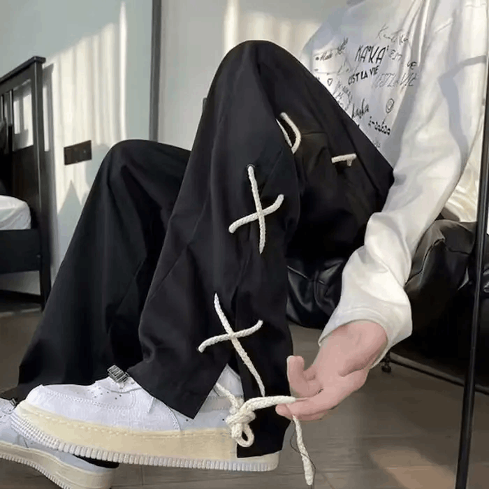 Japanese Brand × Vintage Streetwear Sweatpants Vintage Straight Trousers Size US 28 / EU 44 - 3 Thumbnail