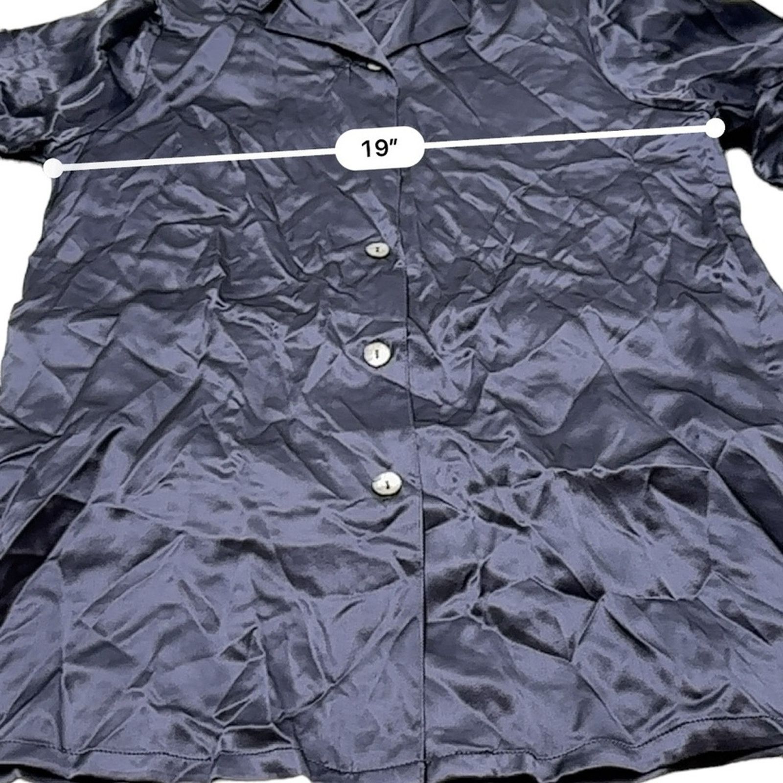 Victoria's Secret Vintage 100% Silk Navy Blue Long Sleeve Button Down Shirt S Size S / US 4 / IT 40 - 8 Thumbnail