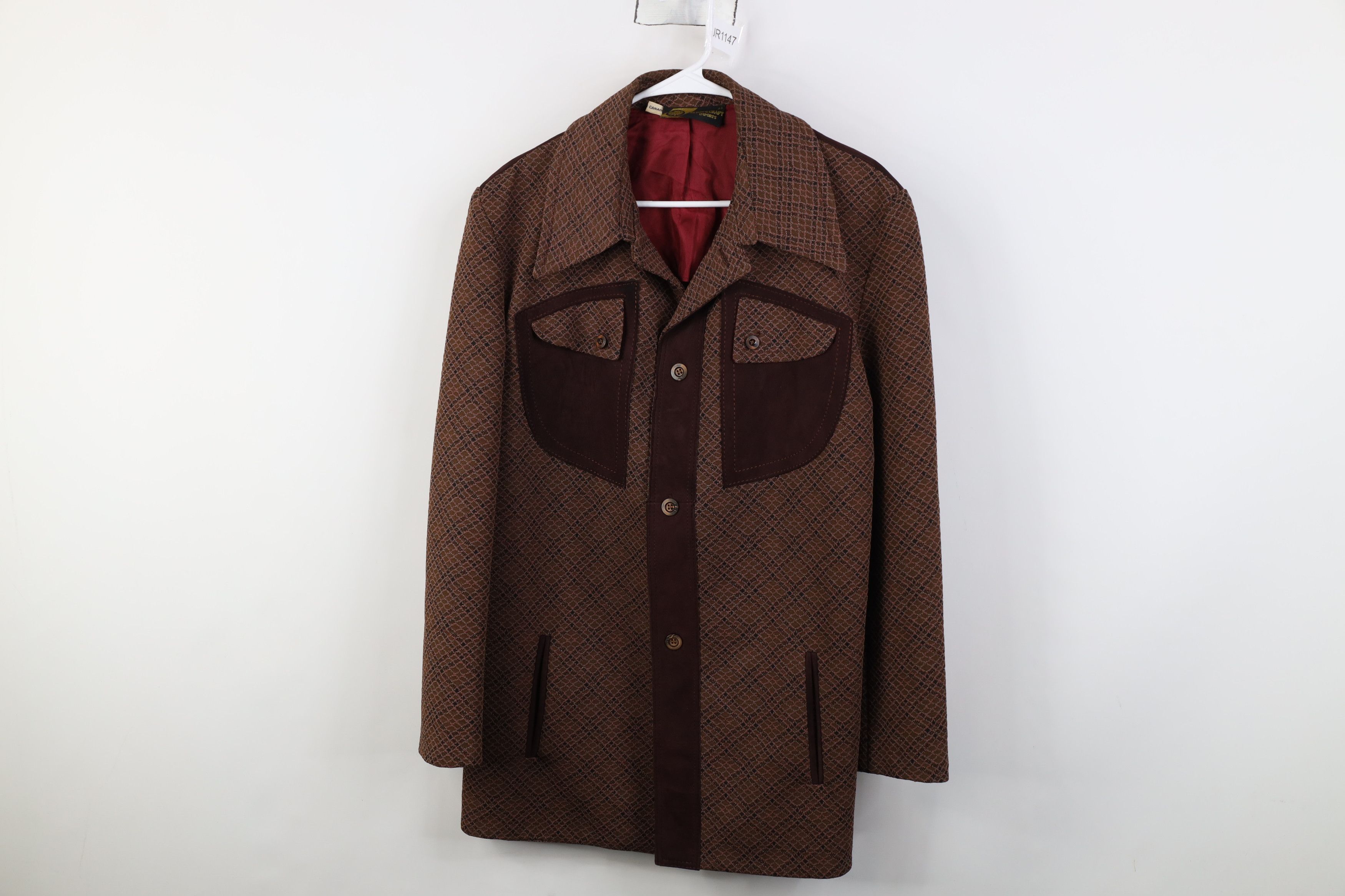 Vintage Vintage 60s 70s Streetwear Knit Button Jacket Blazer Plaid Size US XXL / EU 58 / 5 - 1 Thumbnail