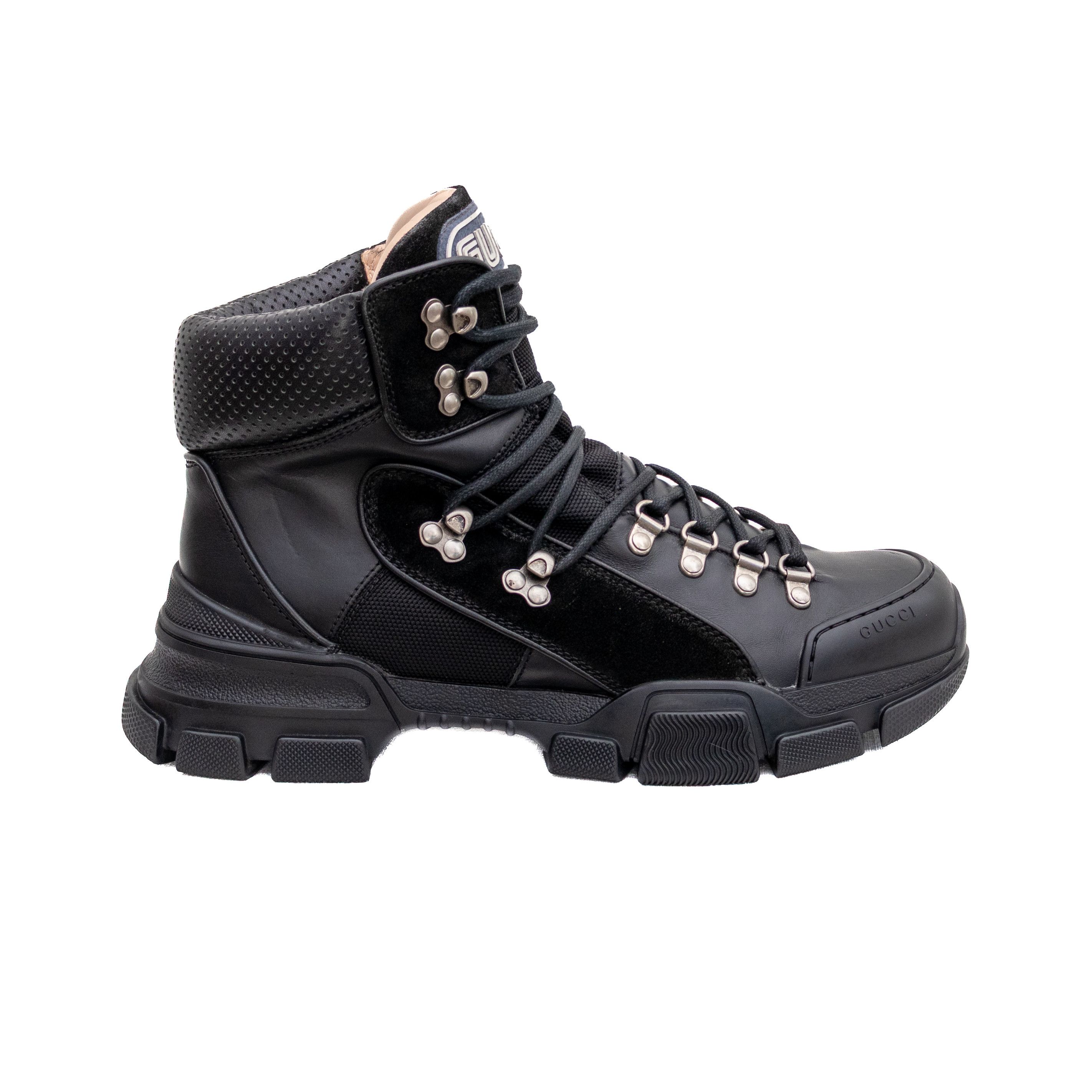 Gucci Gucci Flashtrek Black Leather High Top Hiking Boots SZ 8 Size US 8 / EU 41 - 3 Thumbnail