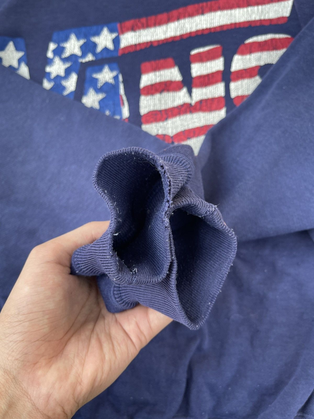 Vans × Vintage Vintage 90s Vans Big Logo USA Flag Sweatshirt Size US L / EU 52-54 / 3 - 7 Thumbnail