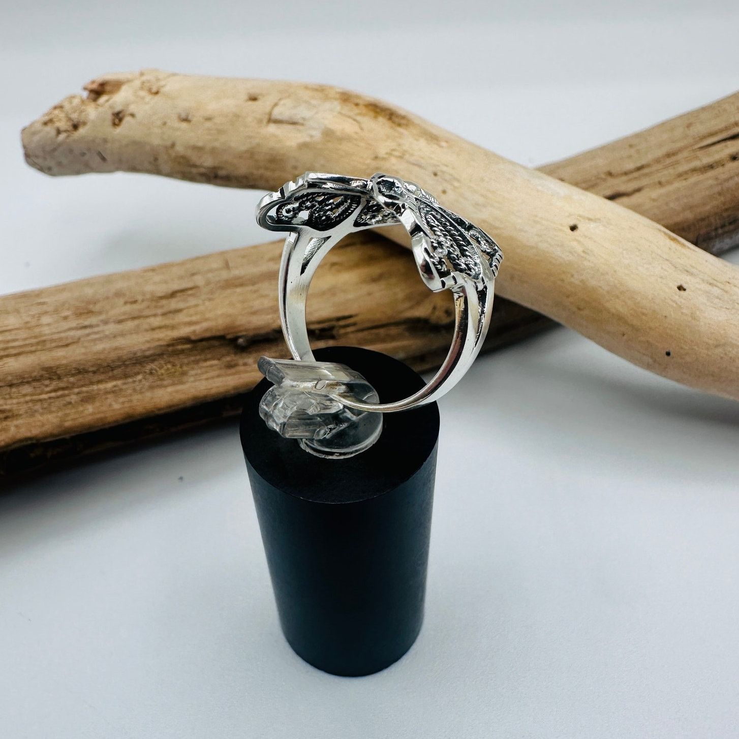 The Unbranded Brand Sterling Silver Filigree Butterfly Ring-Detailed Wings Size ONE SIZE - 5 Thumbnail