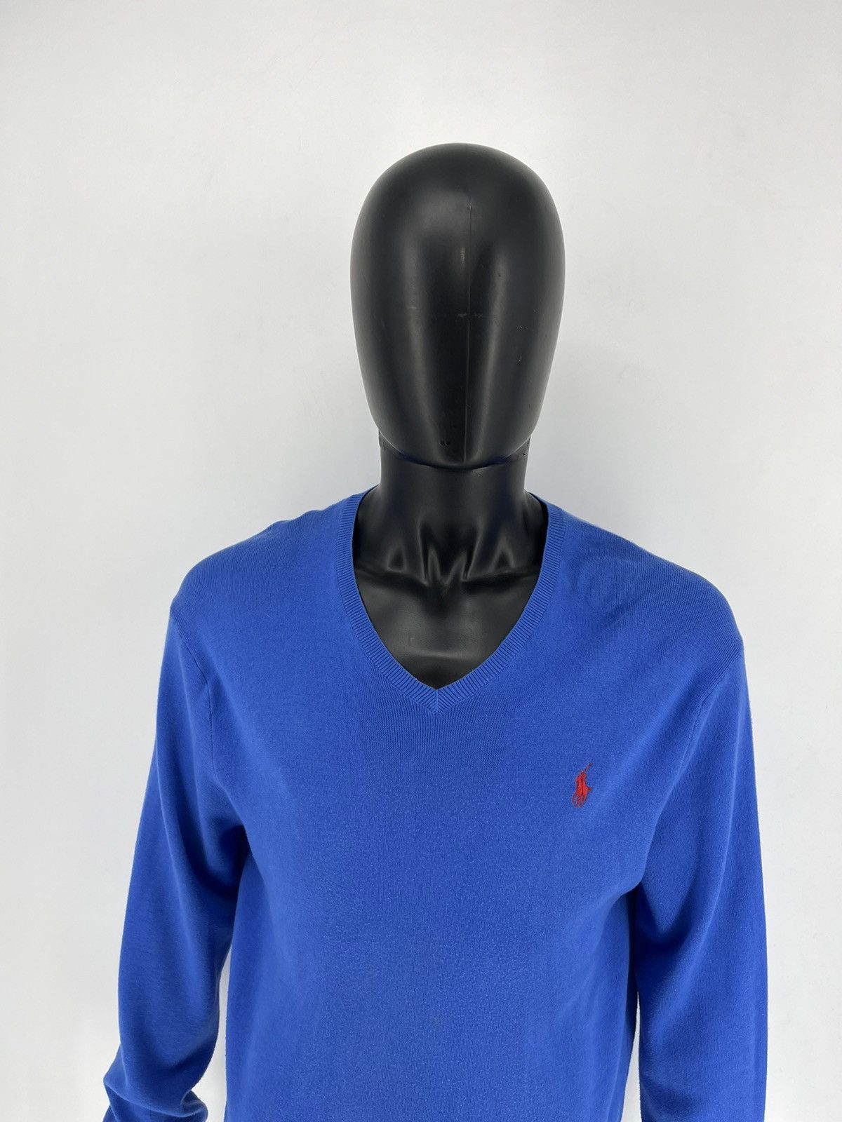 Polo Ralph Lauren × Ralph Lauren × Vintage Vintage Polo Ralph Lauren V-Neck Sweater 90s Navy Size US L / EU 52-54 / 3 - 5 Thumbnail