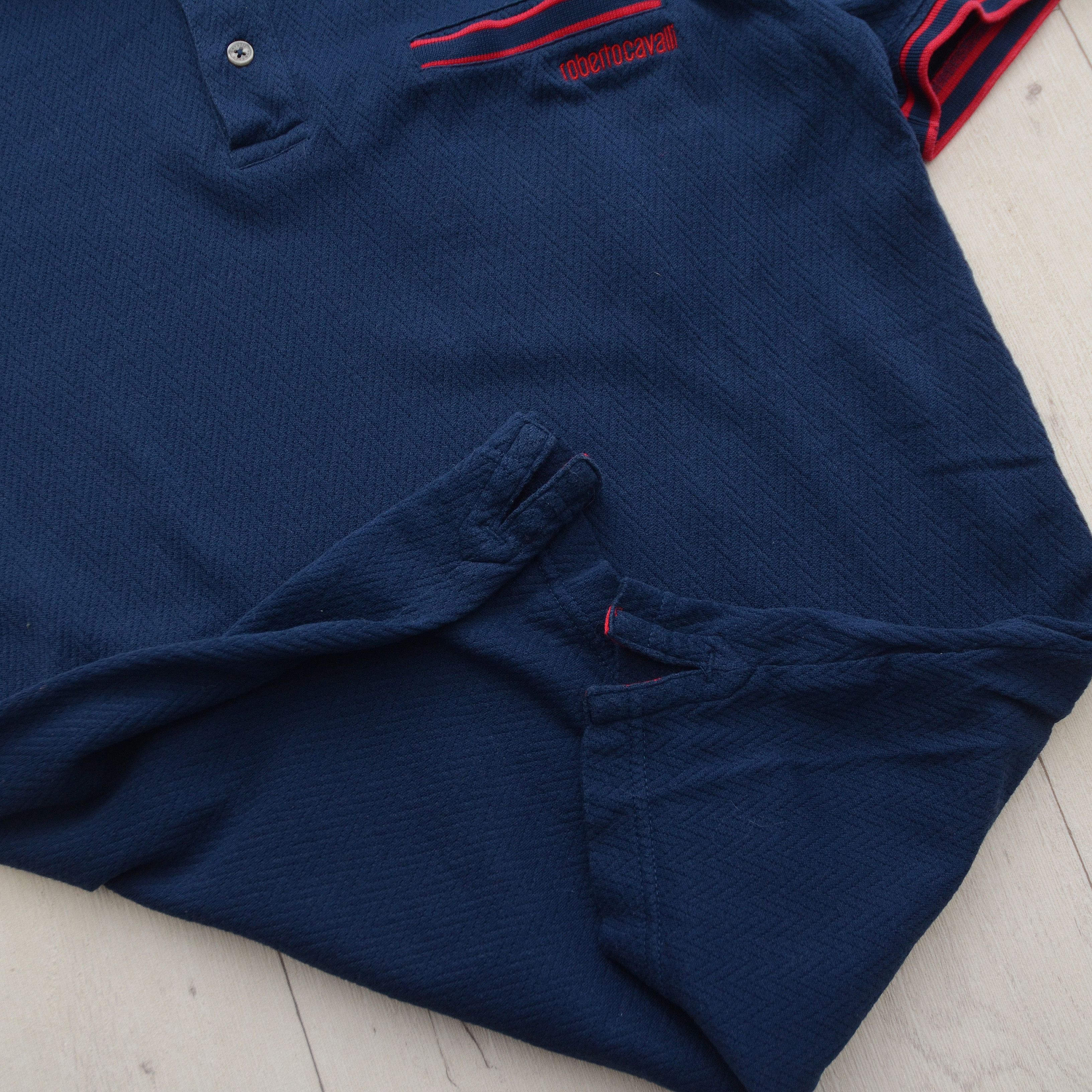 Roberto Cavalli Roberto Cavalli Embroidered Logo Knit Polo in Navy Size M Size US M / EU 48-50 / 2 - 8 Thumbnail