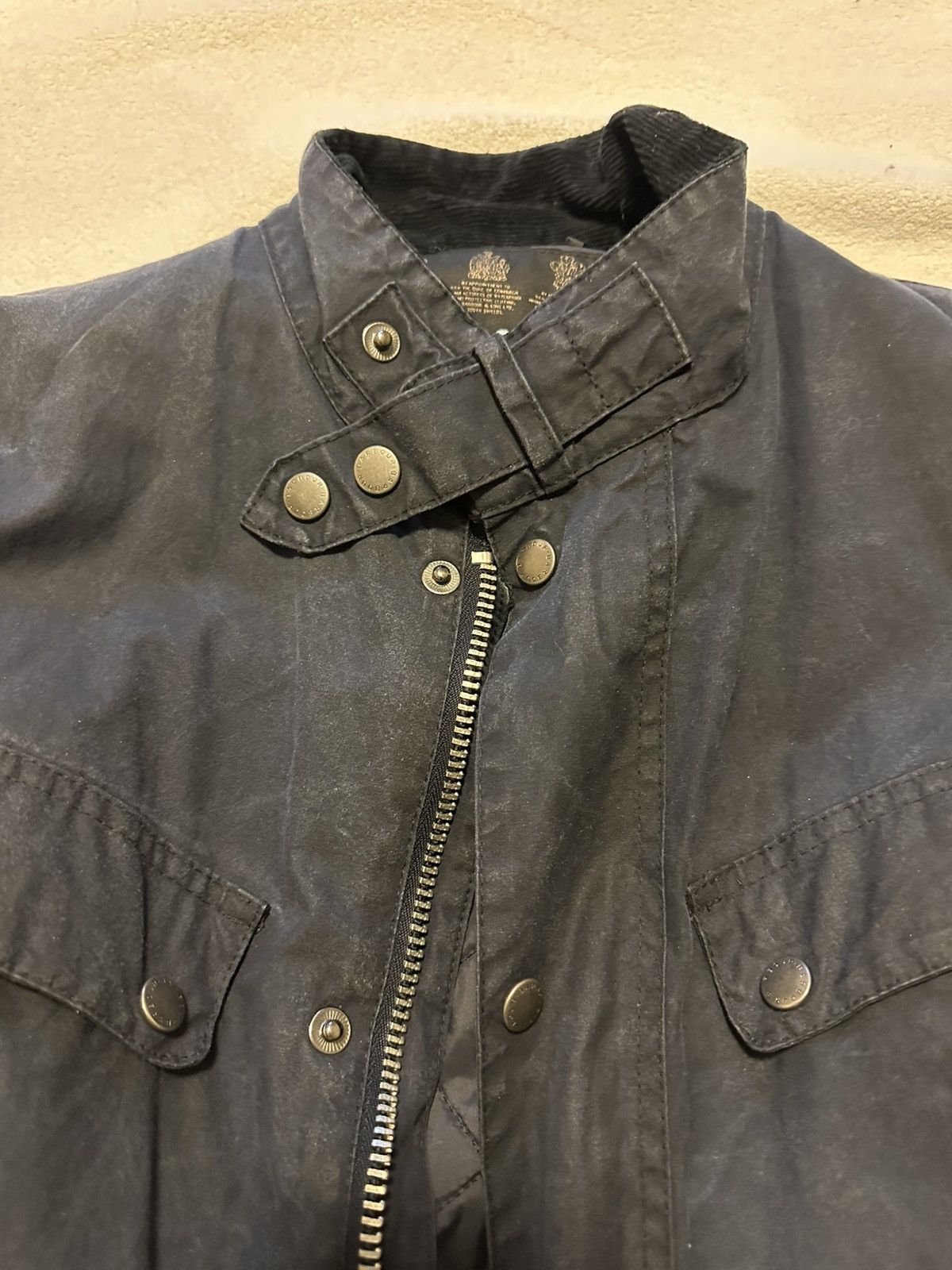Barbour Barbour International men's Duke wax jacket medium navy Size US M / EU 48-50 / 2 - 2 Thumbnail