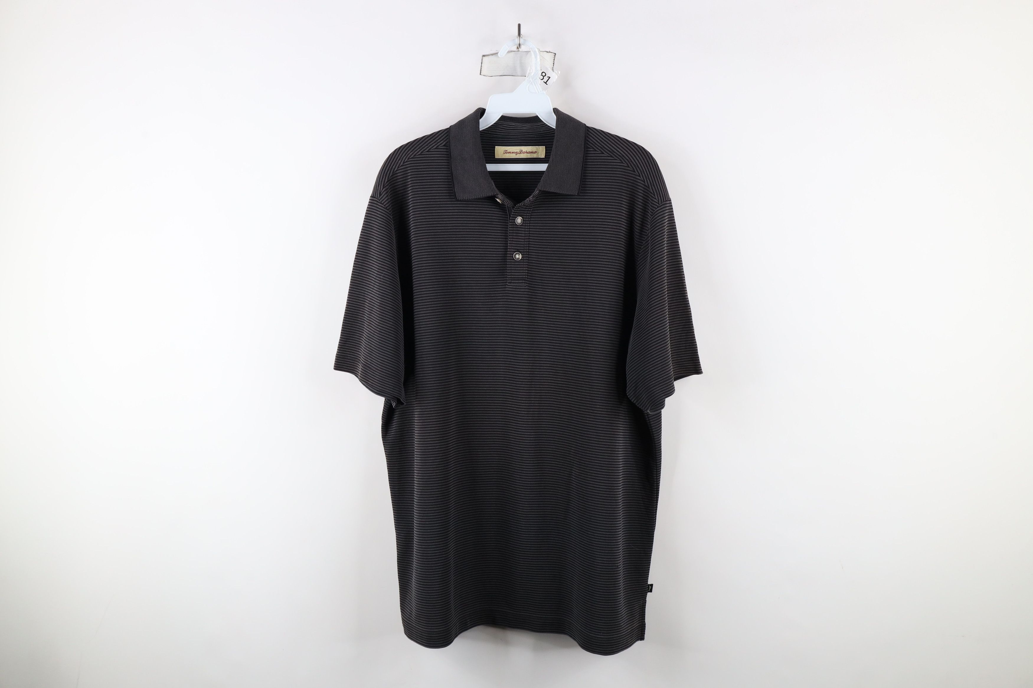 Tommy Bahama × Vintage Vintage Tommy Bahama Knit Short Sleeve Polo Shirt Black Size US M / EU 48-50 / 2 - 1 Thumbnail