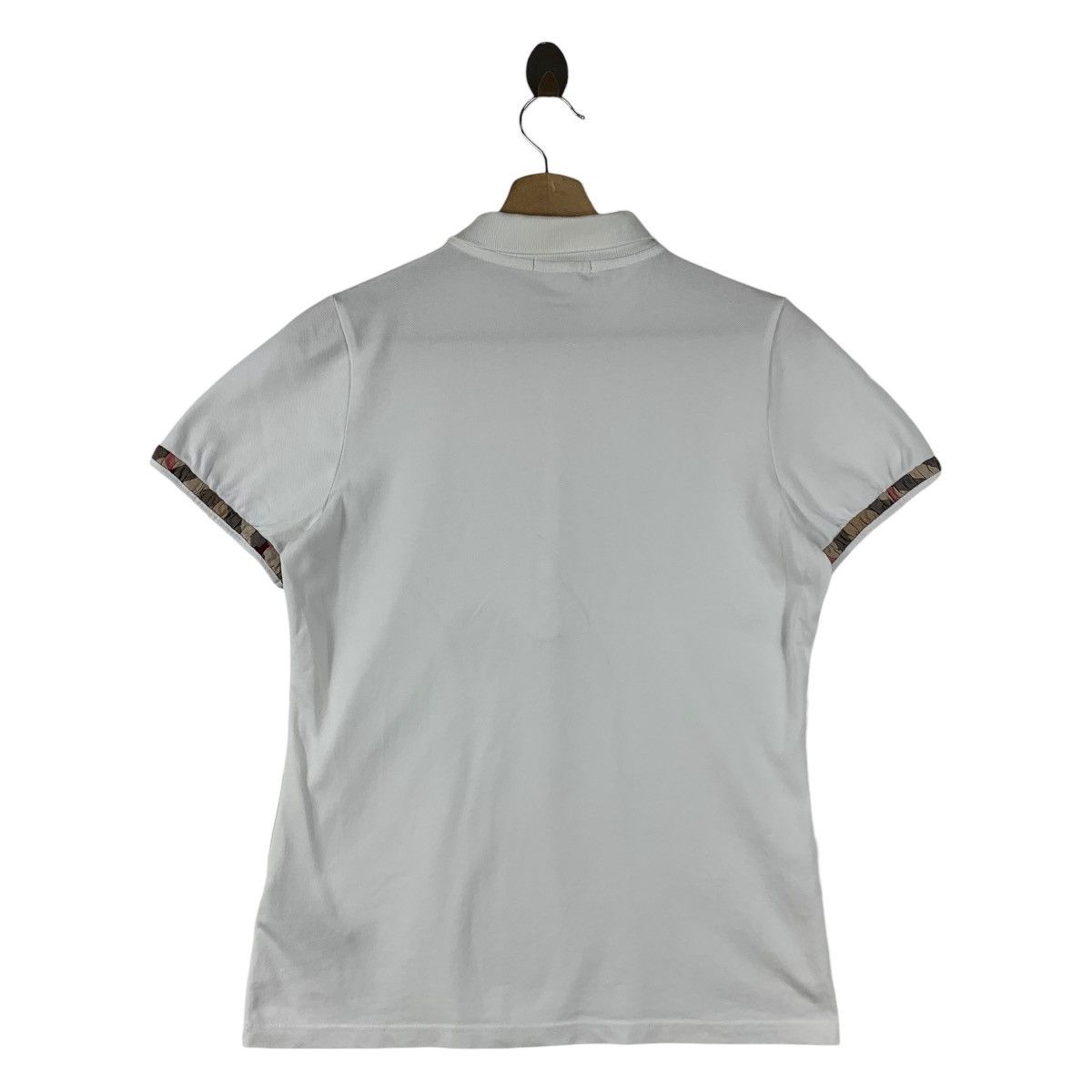 Burberry × Designer BURBERRY brit nova check collar design women polo tee Size L / US 10 / IT 46 - 4 Thumbnail
