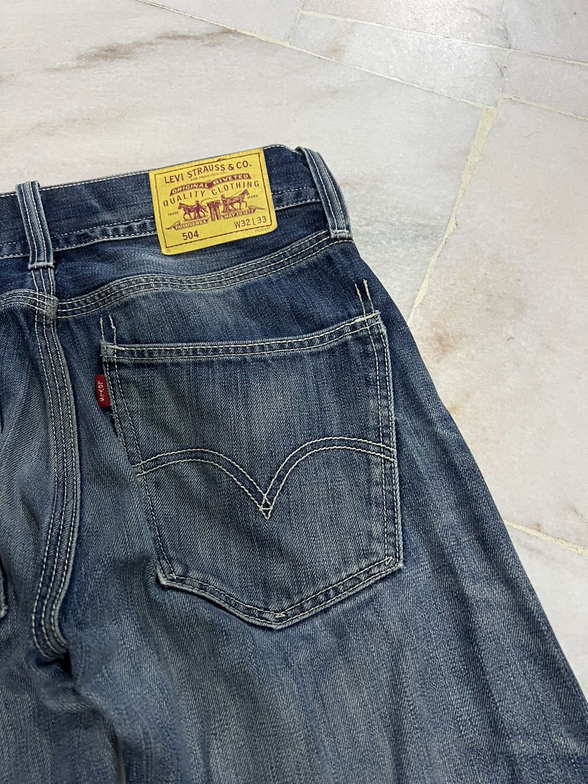 Levi's × Levi's Vintage Clothing 💥Vintage Levis 504 Distressed Mud Wash Jean Size US 32 / EU 48 - 16 Thumbnail