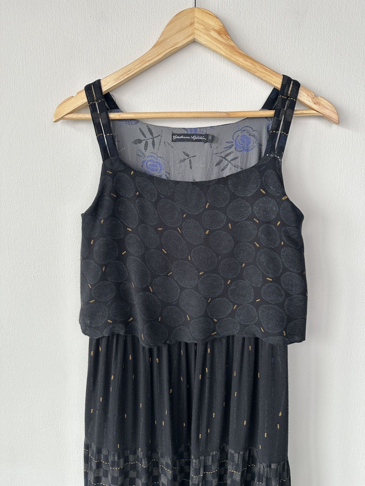 Gudrun Sjoden GUDRUN SJODEN Scandinavian Boho Layered Sun Dress Black Maxi Size S / US 4 / IT 40 - 4 Thumbnail