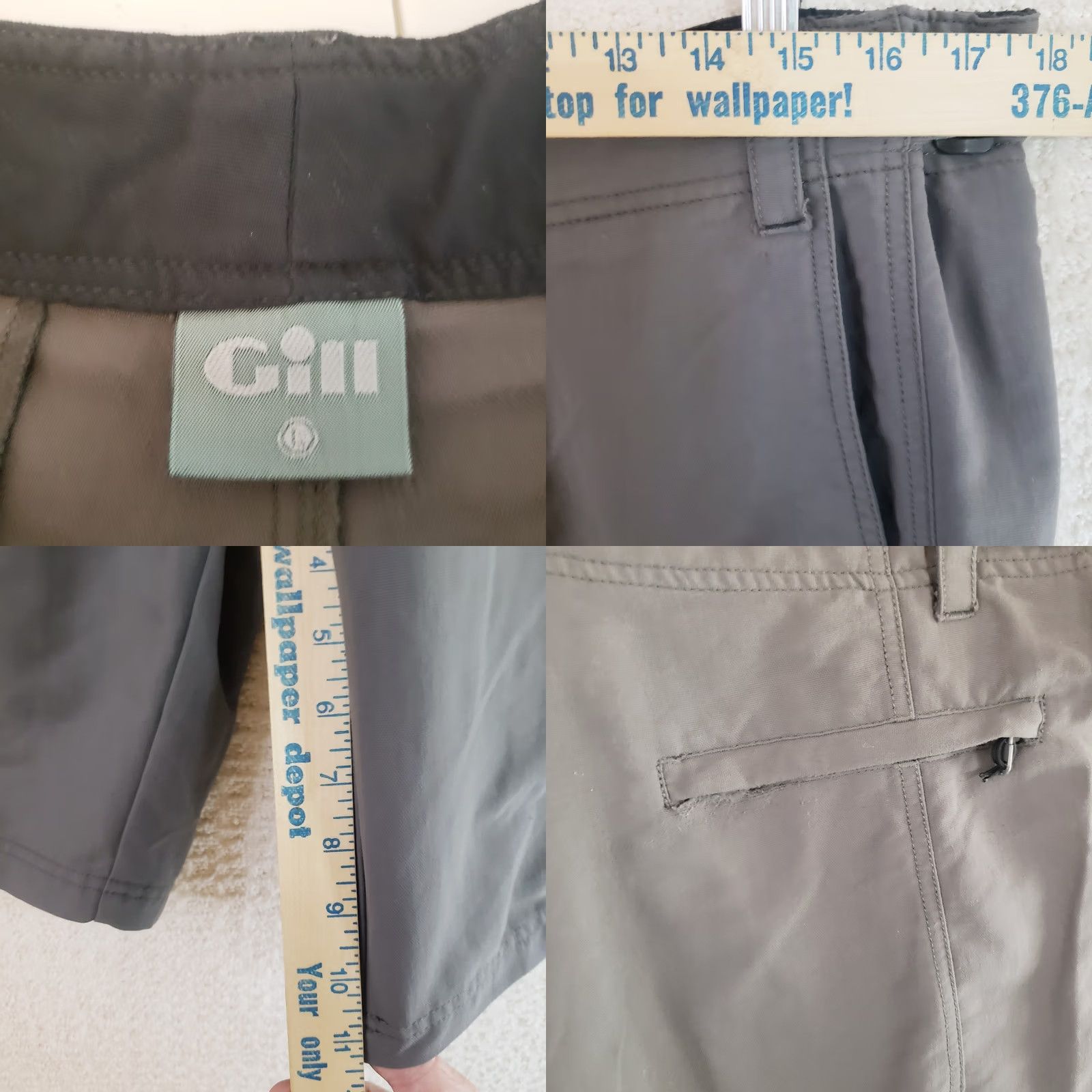 Vintage Gill Shorts Mens L Gray Quick Dry Pockets Cargo Nautical Gill Size US 33 - 9 Thumbnail