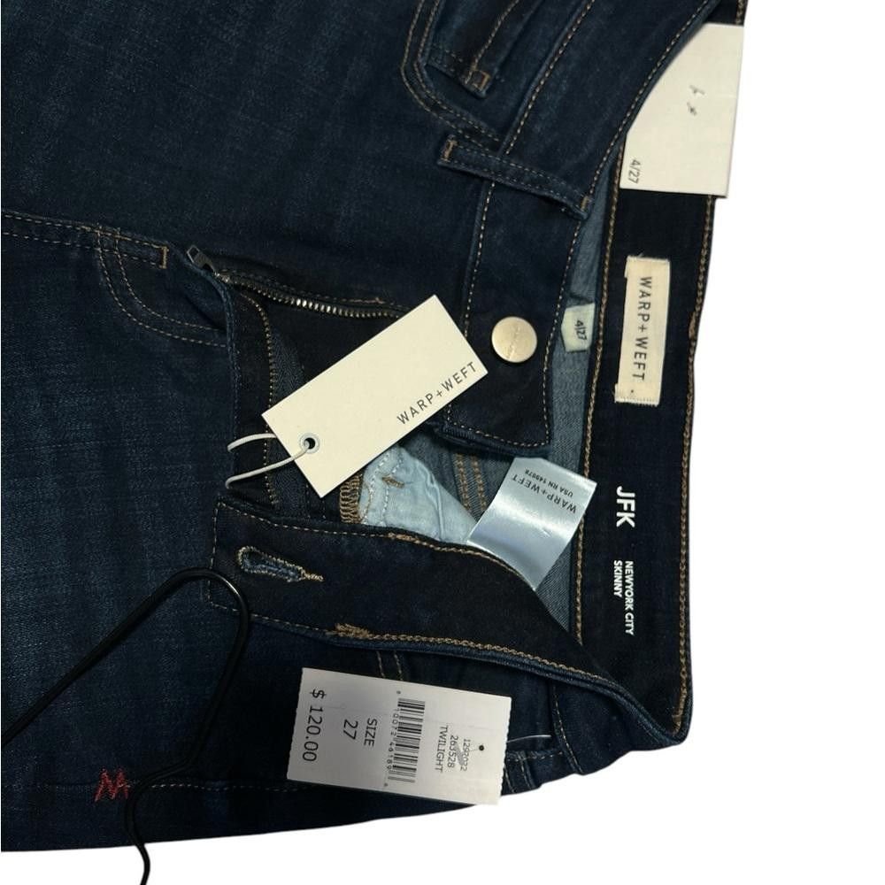 Designer BNWT Warp + Weft JFK Skinny Jeans Size 27 Size 27" / US 4 / IT 40 - 6 Thumbnail
