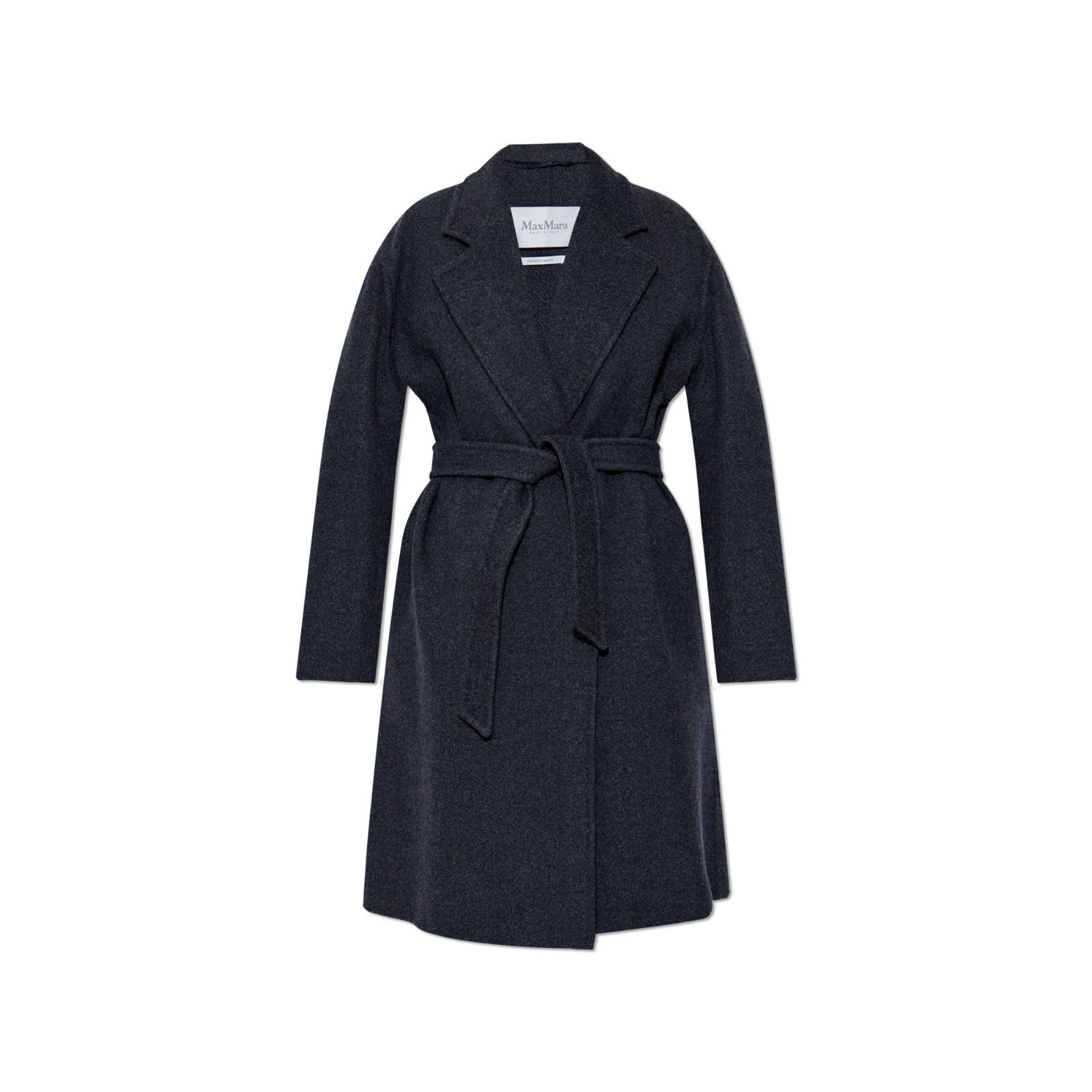 Max Mara MAX MARA Carnina Navy Blue Wool Belted Coat New & Authentic Size S / US 4 / IT 40 - 1 Thumbnail