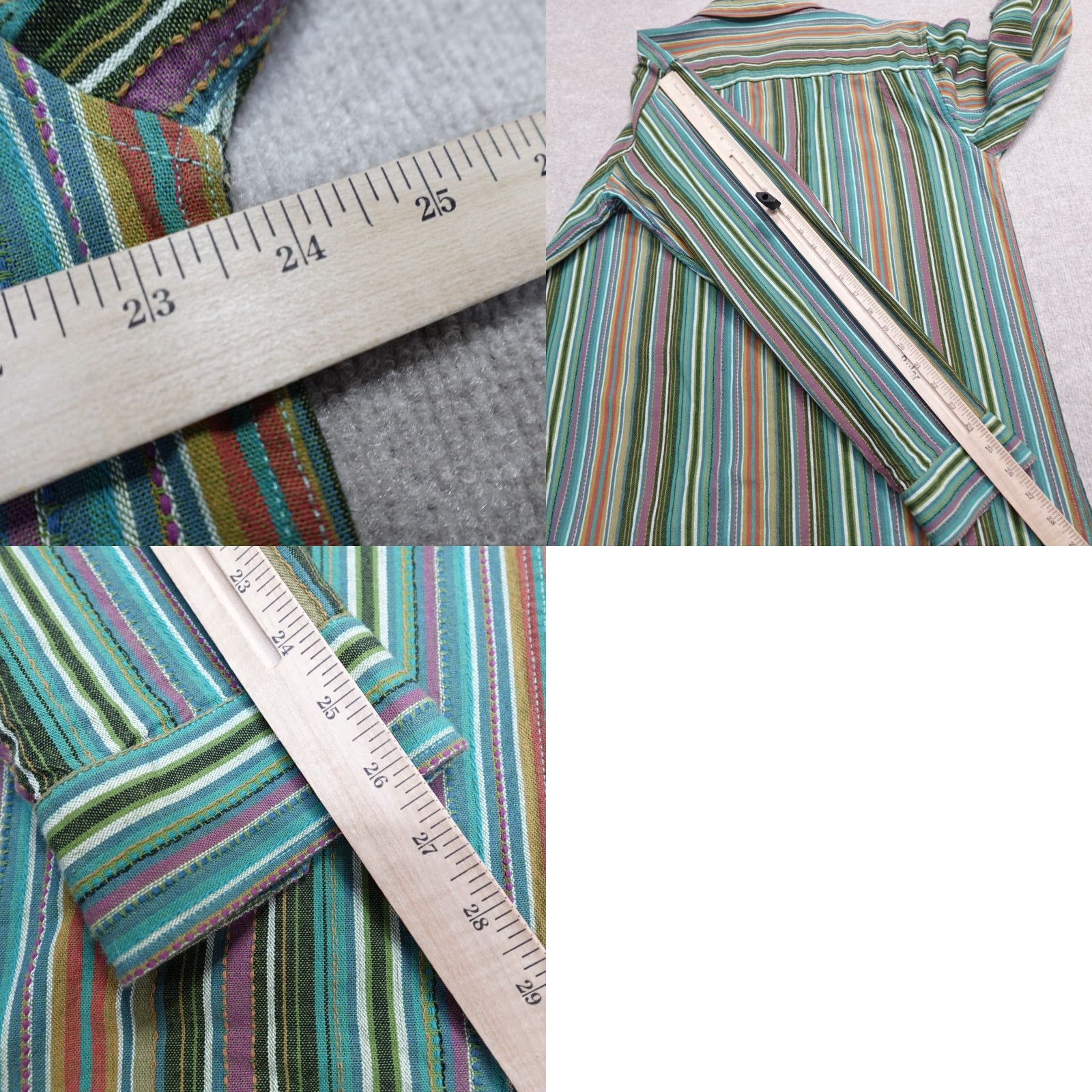 The Territory Ahead Territory Ahead Shirt LT Blue Green Striped 100% Cotton Jacquard Button-Up Outdoor Pockets Men LT Size US L / EU 52-54 / 3 - 8 Thumbnail