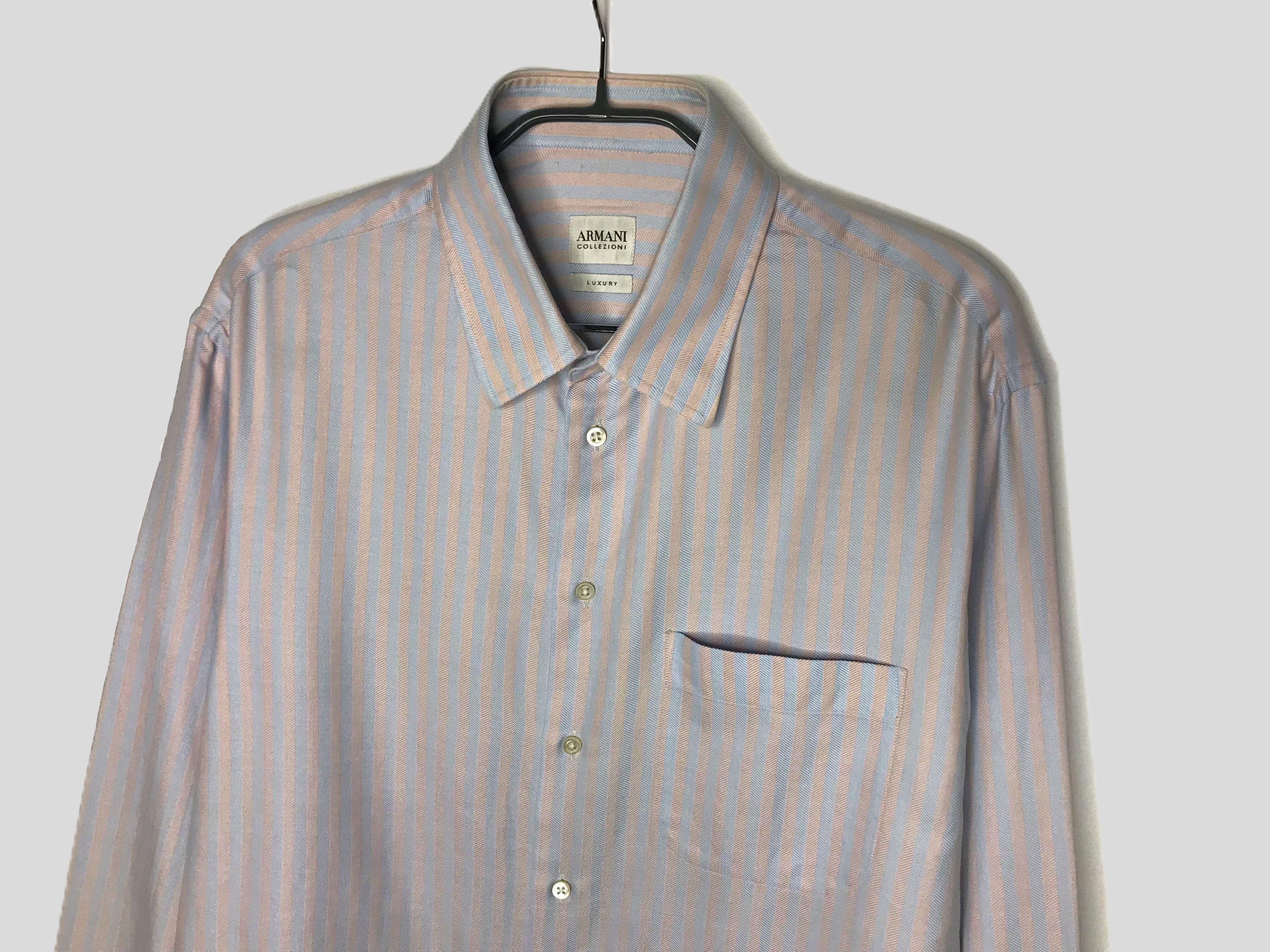 Armani Collezioni Armani Collezioni Striped Shirt Men's Sz 41 Size US M / EU 48-50 / 2 - 3 Thumbnail