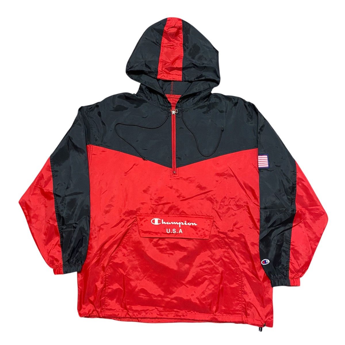 Champion Vintage Champion USA Athletic Red Nylon Windbreaker Jacket Size US M / EU 48-50 / 2 - 1 Thumbnail
