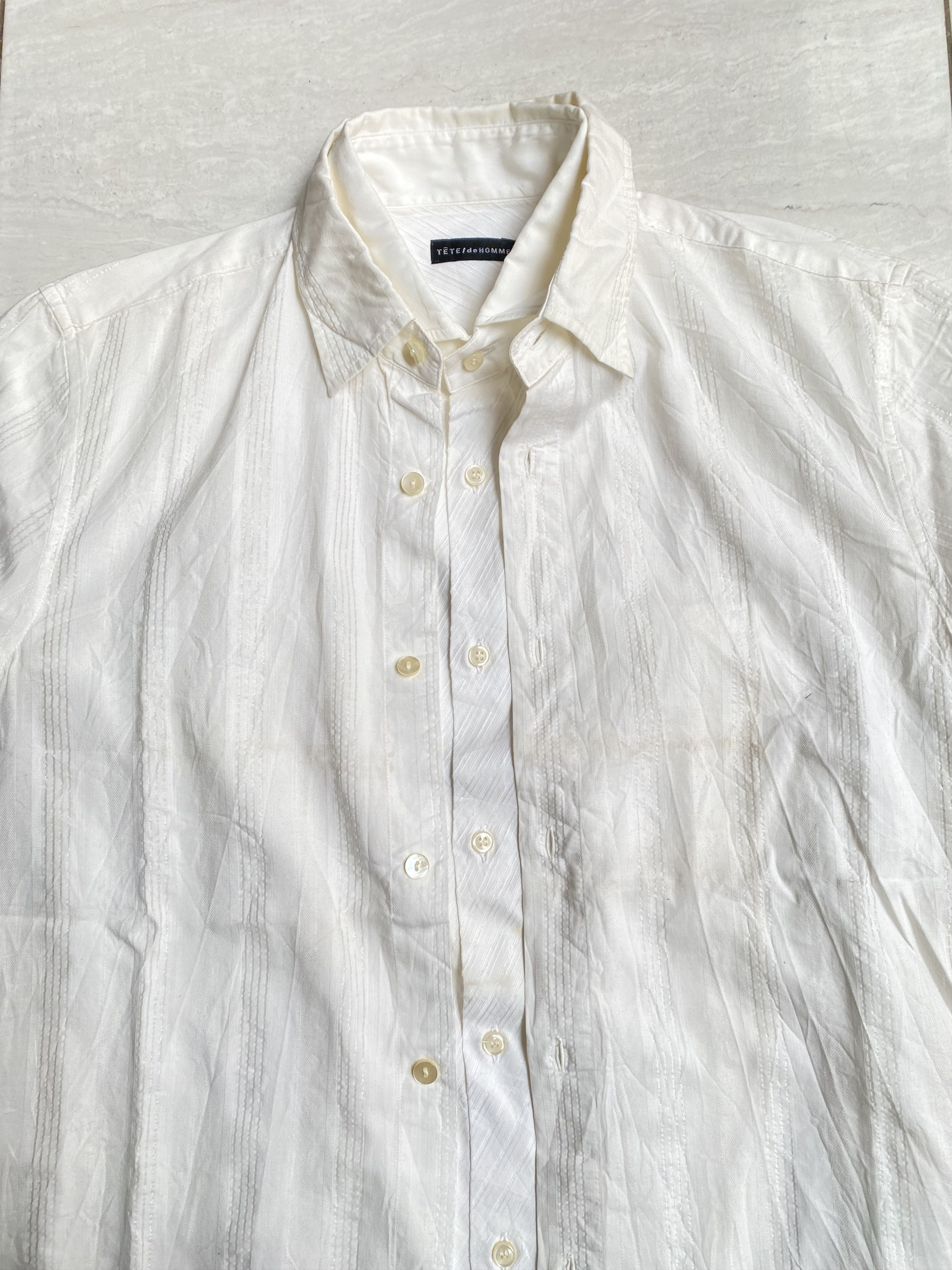 Issey Miyake TETE HOMME White Shirt Size US L / EU 52-54 / 3 - 8 Thumbnail