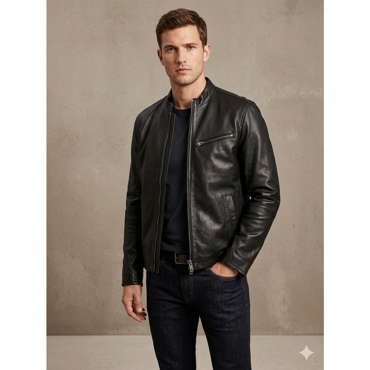 John Varvatos New John Varvatos black moto single rider leather jacket Size US M / EU 48-50 / 2 - 1 Thumbnail