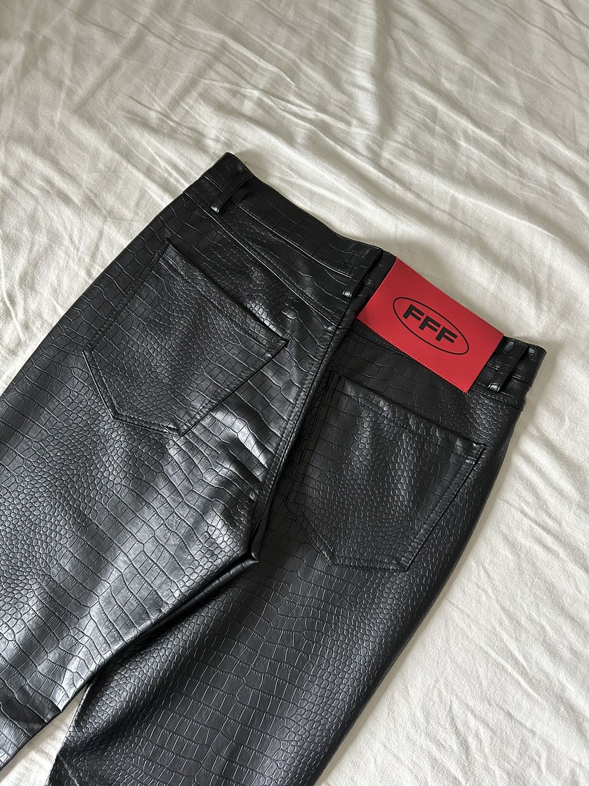 Japanese Brand A Few Good Kids Crocodile Snake Skin Print Leather Pants Size US 30 / EU 46 - 2 Thumbnail