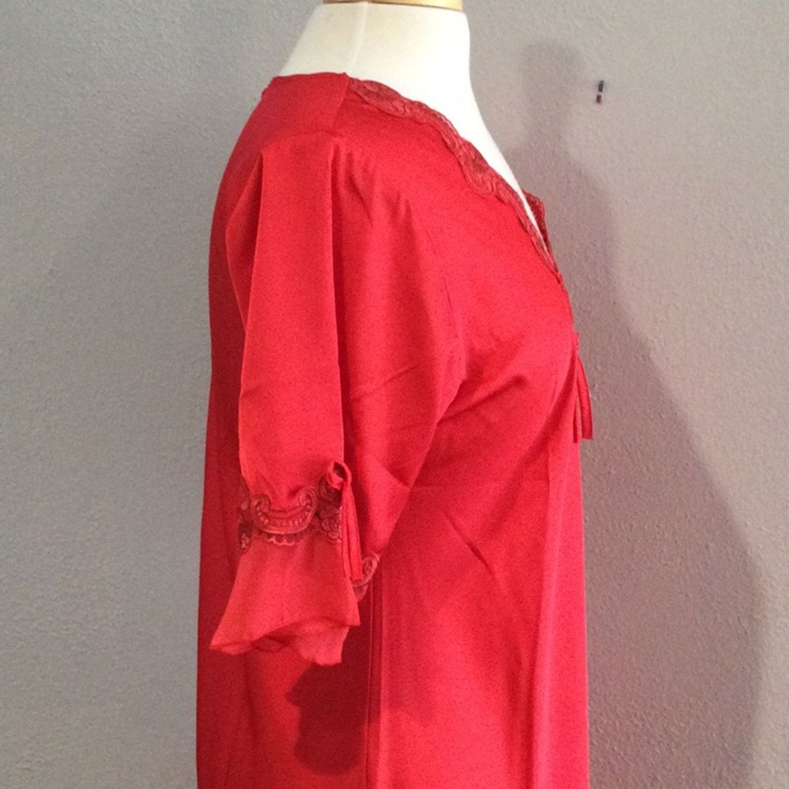 Other Red Lace Nightgown XXL (See description for measurements) Size M / US 6-8 / IT 42-44 - 5 Thumbnail