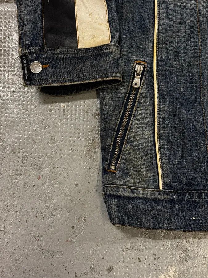 Dolce & Gabbana AW2005 Dolce & Gabbana Navy Hybrid Leather & Denim Jacket Size US M / EU 48-50 / 2 - 11 Thumbnail
