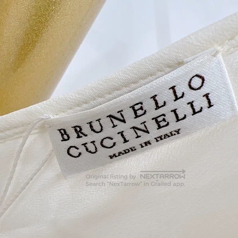Brunello Cucinelli Brunello Cucinelli White V-neck mesh top Size M / US 6-8 / IT 42-44 - 7 Thumbnail