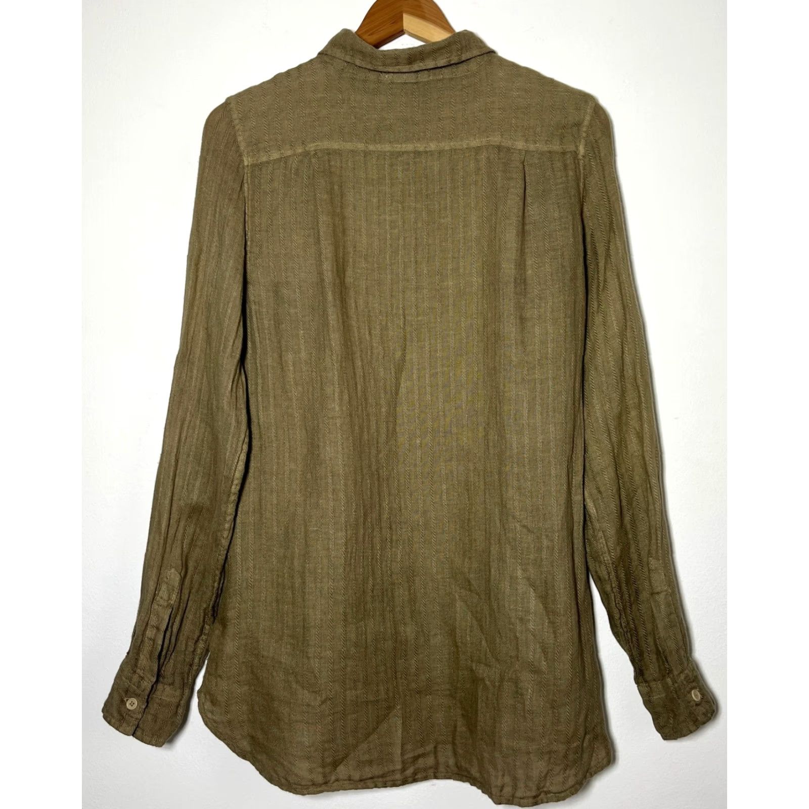 Vintage CP Shades Women's Button-Up Linen Shirt Green Sz S Size S / US 4 / IT 40 - 2 Thumbnail