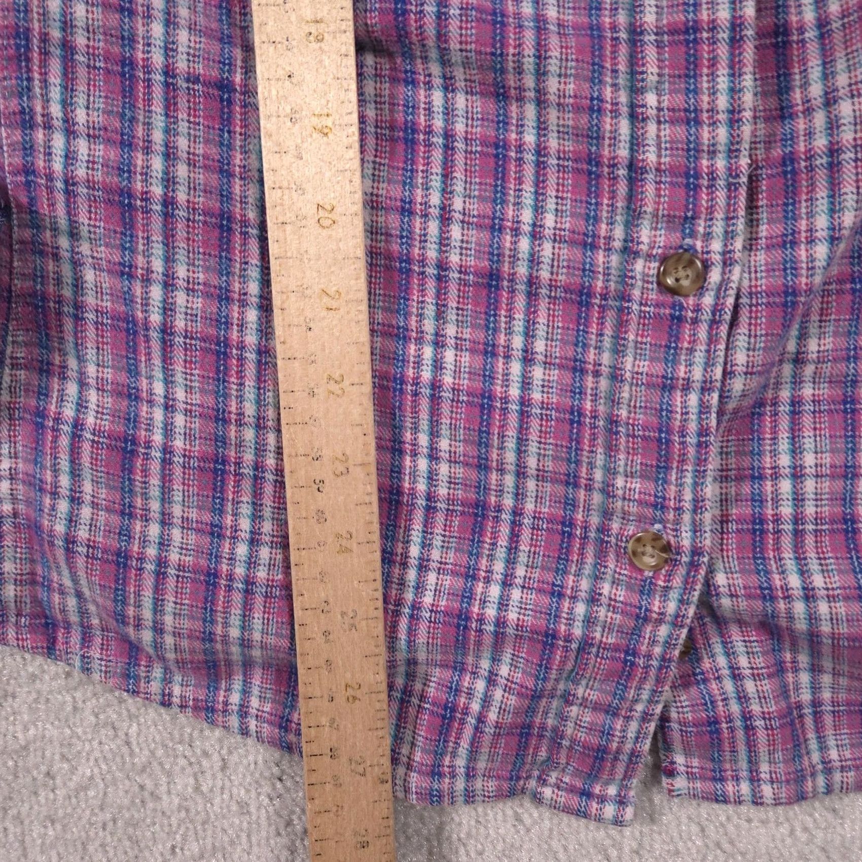 Carhartt Carhartt Womens XL Purple Plaid Button Front Flannel Long Sleeve Shirt Top Size XL / US 12-14 / IT 48-50 - 7 Thumbnail
